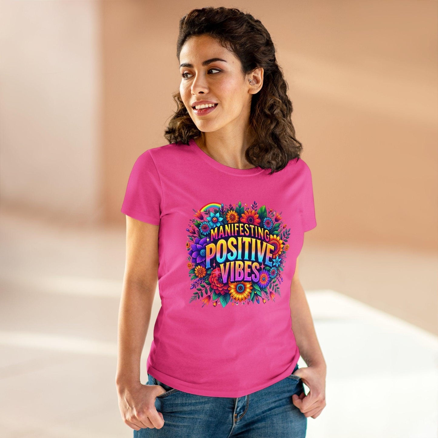 ✨ Manifesting Positive Vibes 🌈 Women's Tee 🌼 - Whippie's
