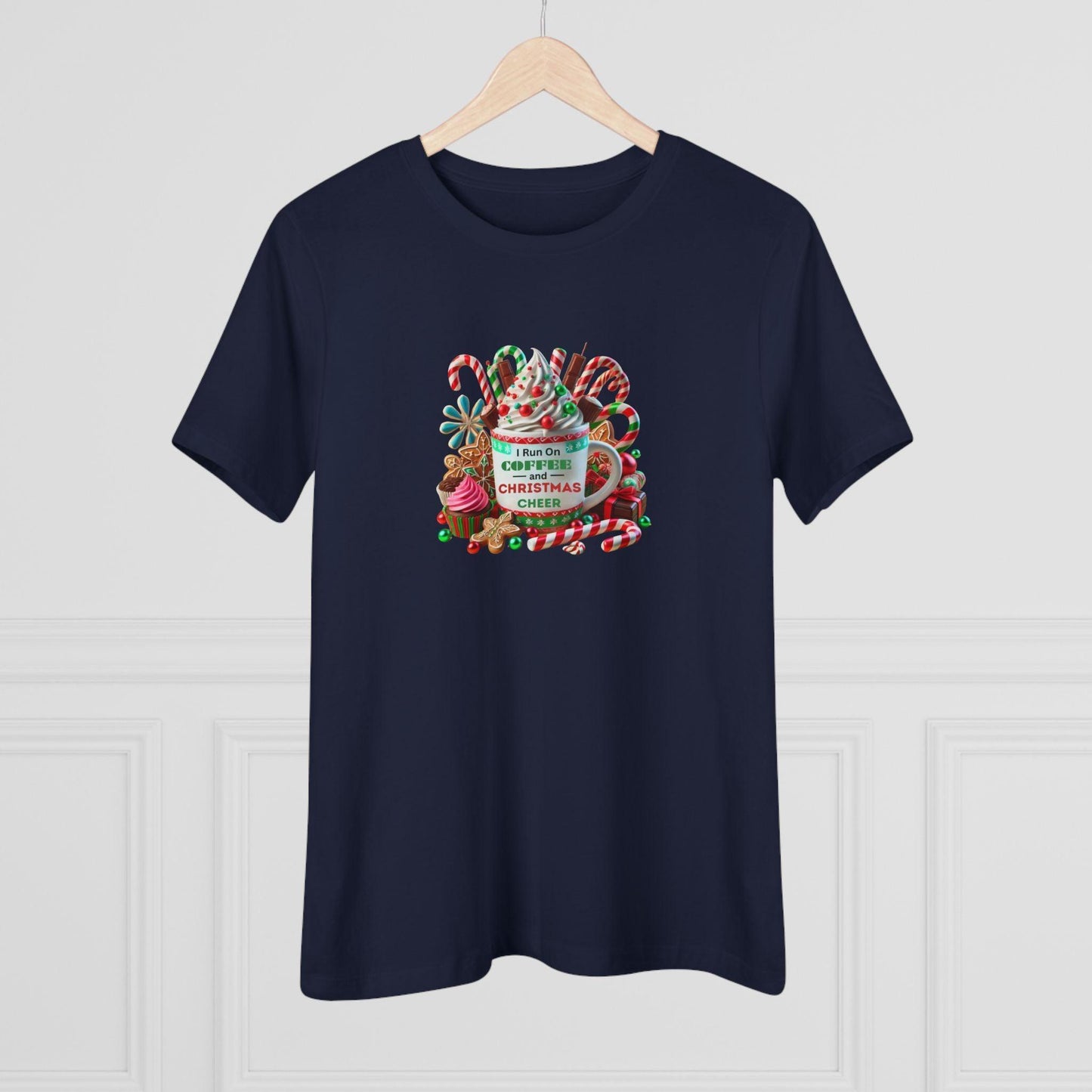 ☕🎄 I Run on Coffee & Christmas Cheer 🎁🌟 - Women's Softstyle Tee - Whippie's