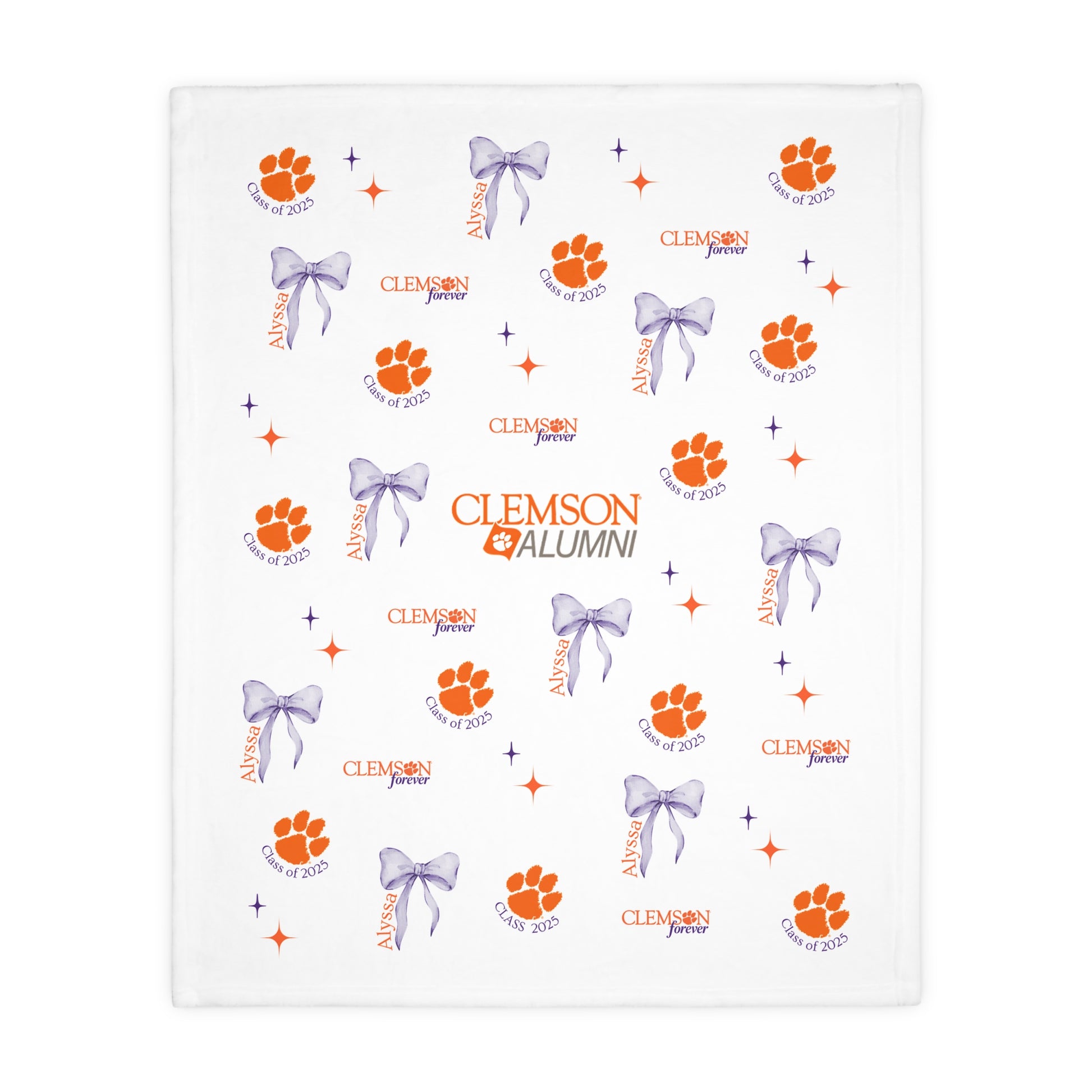 Graduation 2025 Paw Print Velvet Blanket - Personalizable - Whippie's