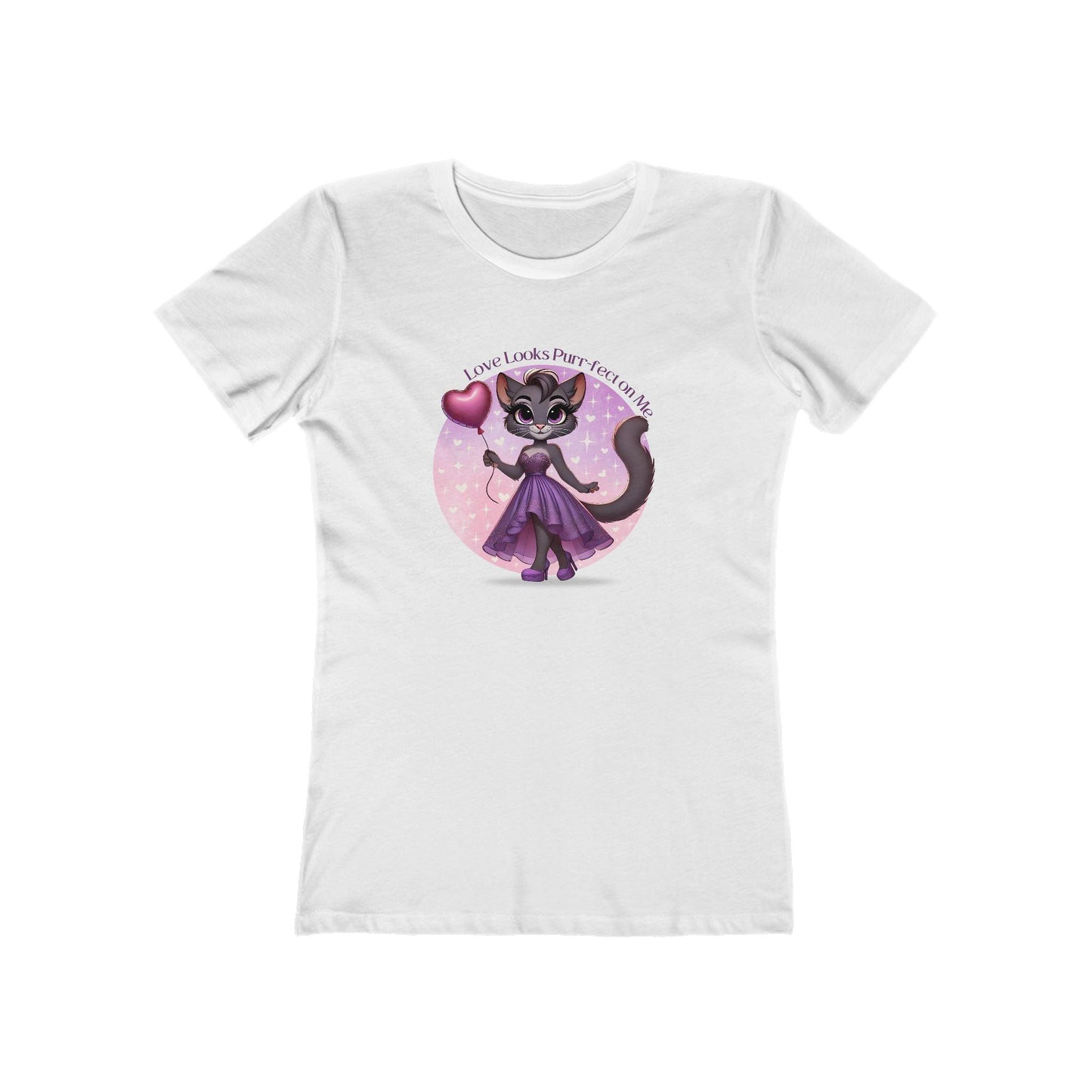 💖 Love Looks Purr-fect on Me 😻 Women's Boyfriend Tee ✨ Feline fine and ready to shine! - Whippie's