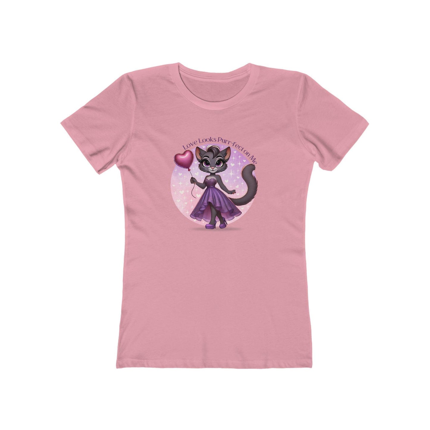 💖 Love Looks Purr-fect on Me 😻 Women's Boyfriend Tee ✨ Feline fine and ready to shine! - Whippie's