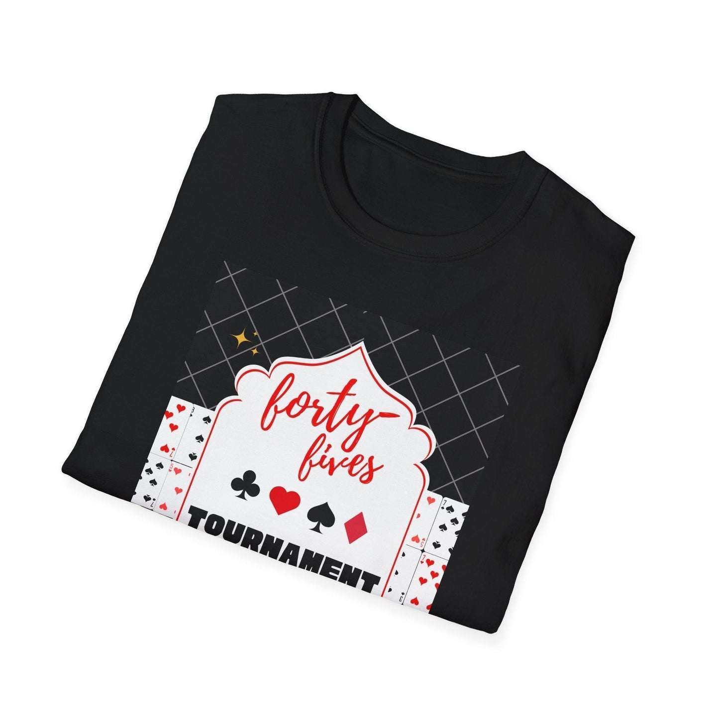 Forty-Fives Tournament Champion - Black Background - Unisex T-Shirt - Whippie's