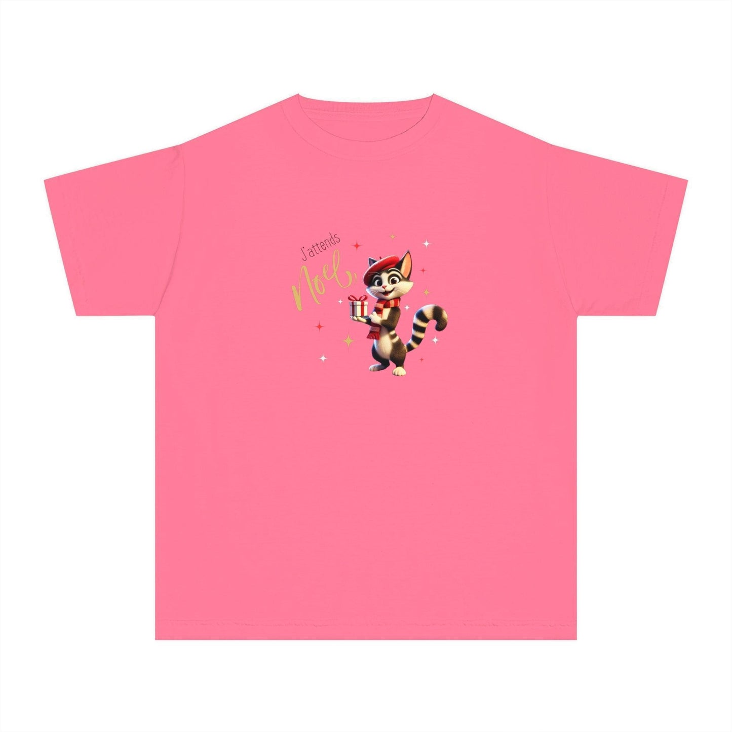 J'attends Noël 🐈⬛ Youth Midweight Tee 🎄 A purr-fectly Parisian Christmas for your little one! - Whippie's