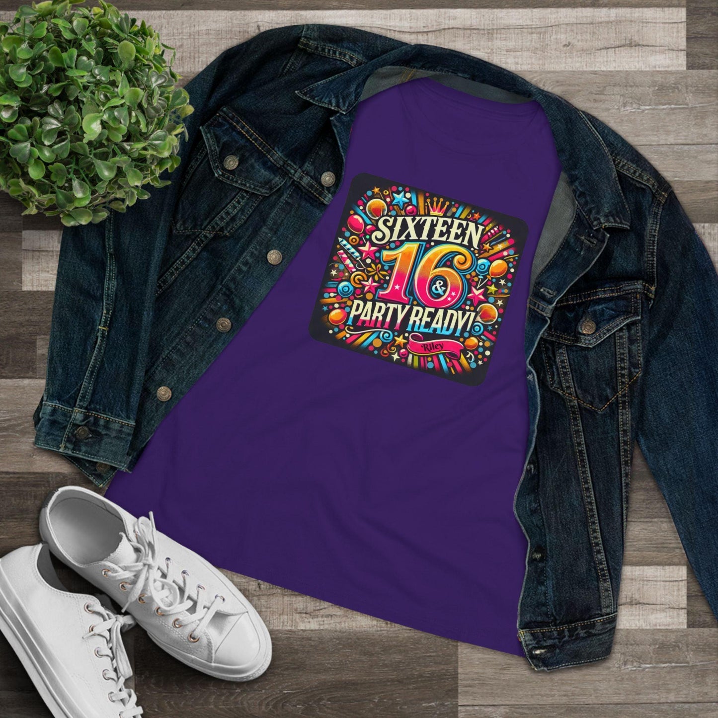 Sweet 16 & Party Ready - Women's Softstyle Tee - Personalizable - Whippie's