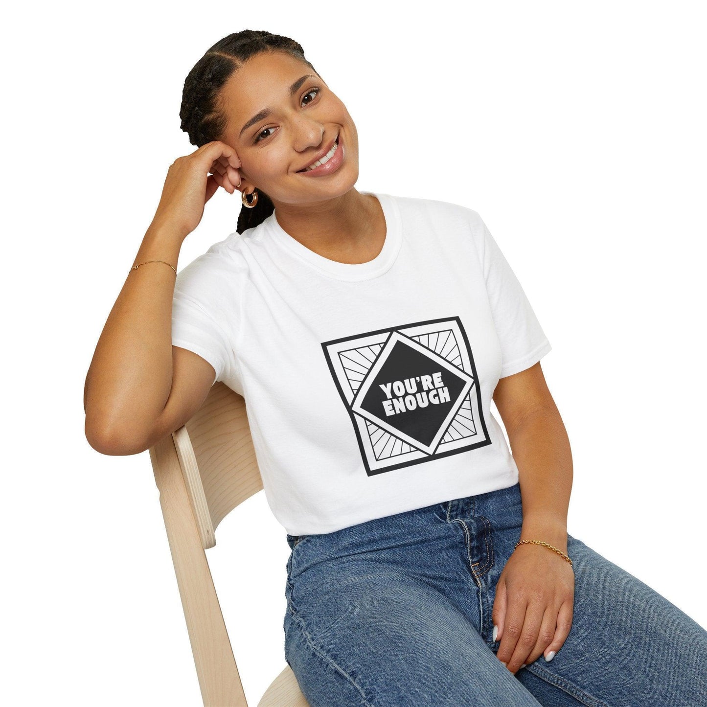 You're Enough - Simple Black Frame - Unisex T-Shirt - Whippie's