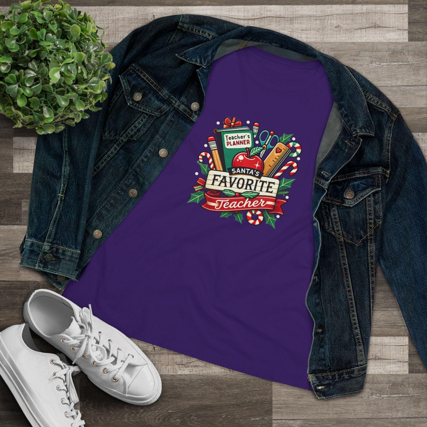 Santa's Favorite Teacher - Spreading Holiday Cheer in the Classroom! 🎅🎄 Women's Softstyle Tee - Whippie's