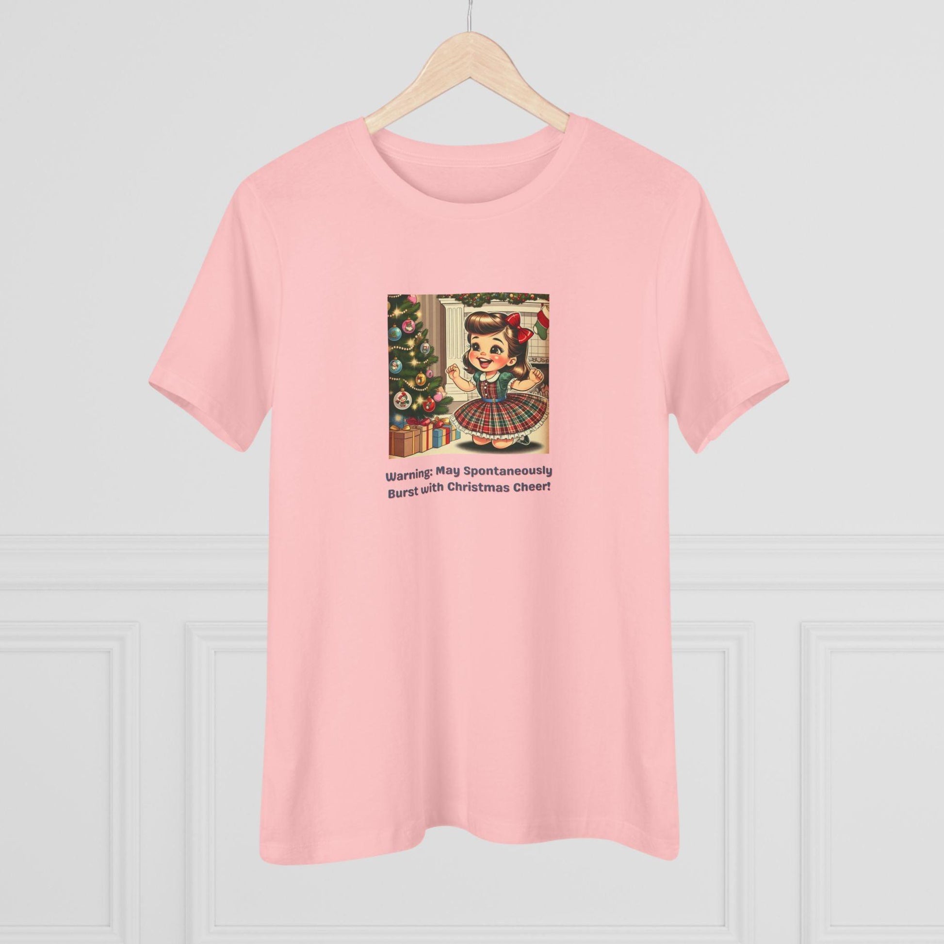 Warning: May Spontaneously Burst with Christmas Cheer! - Women's Softstyle Tee - Whippie's