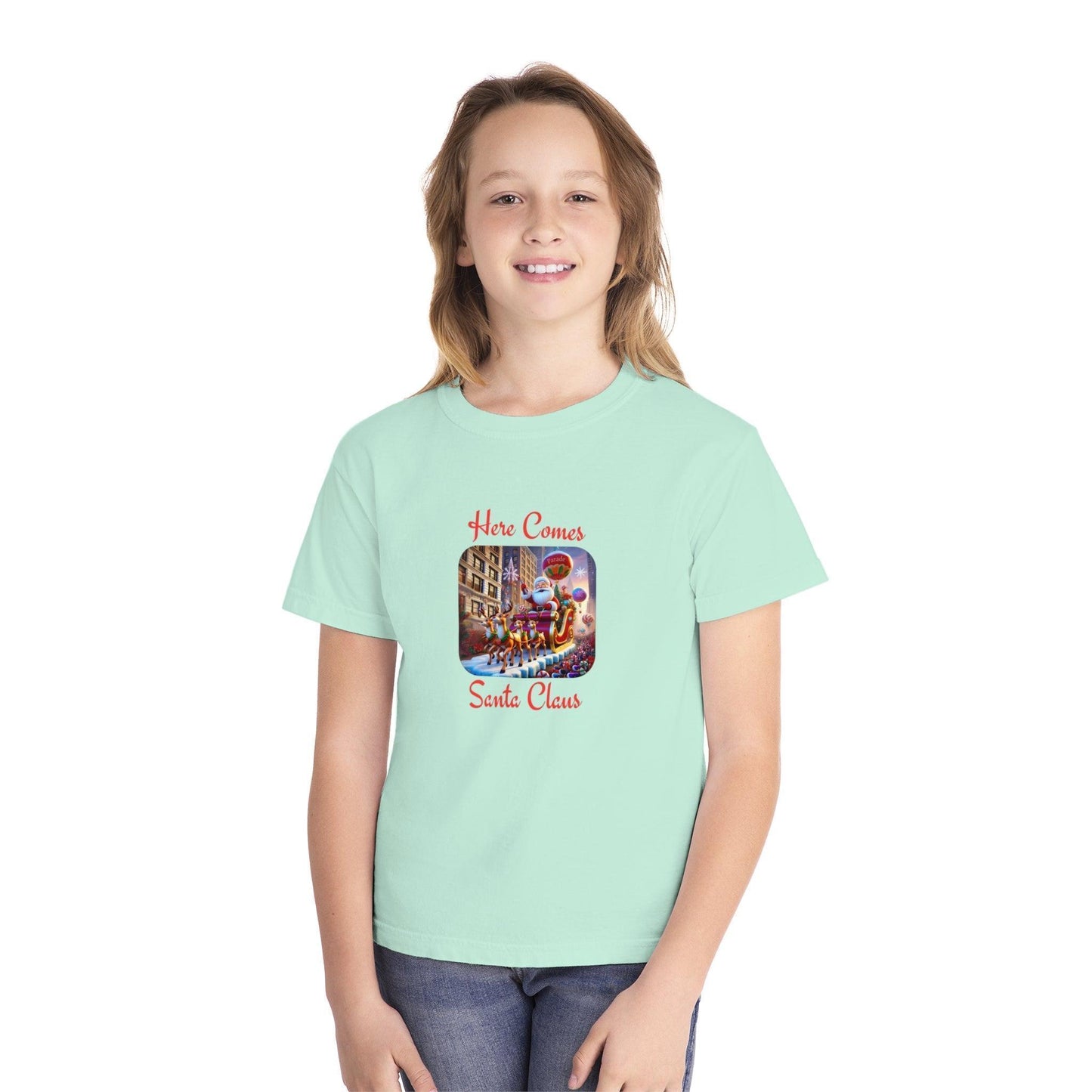 ๐
Here Comes Santa Claus ๐ Youth Midweight Tee โจ - Whippie's