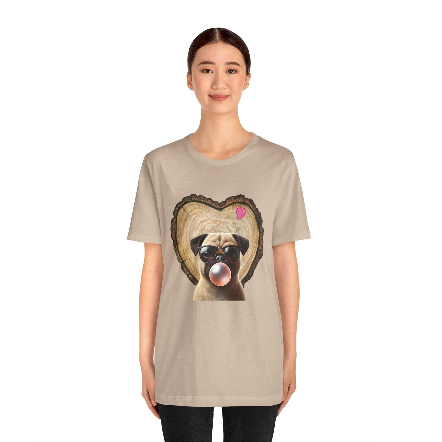 Pug Love - Unisex Jersey Tee - 🐶💕 Spread the Love with a Bubbly Pug! 💕🐶 - Whippie's