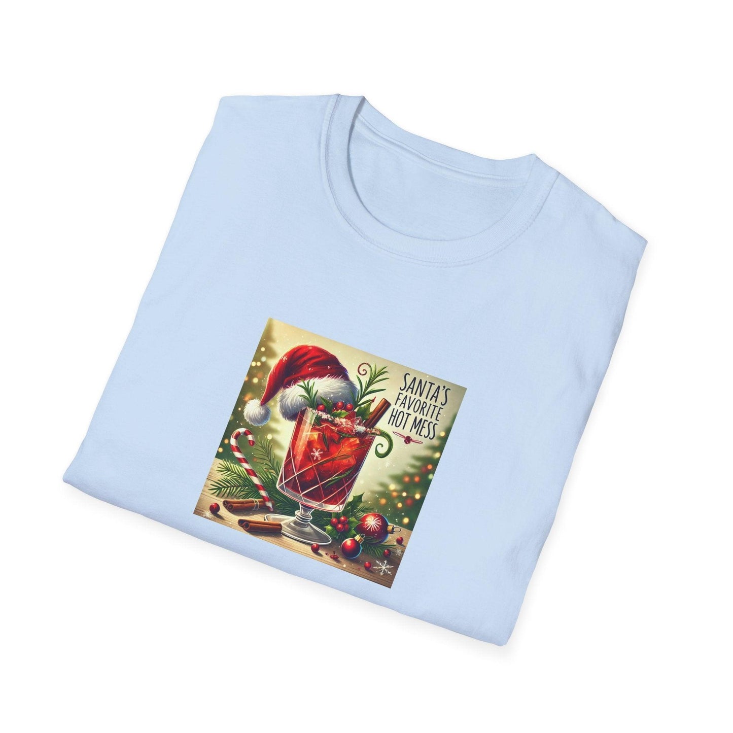 Santa's Favorite Hot Mess 🎅🎄🍹 - Unisex Softstyle T-shirt - Whippie's