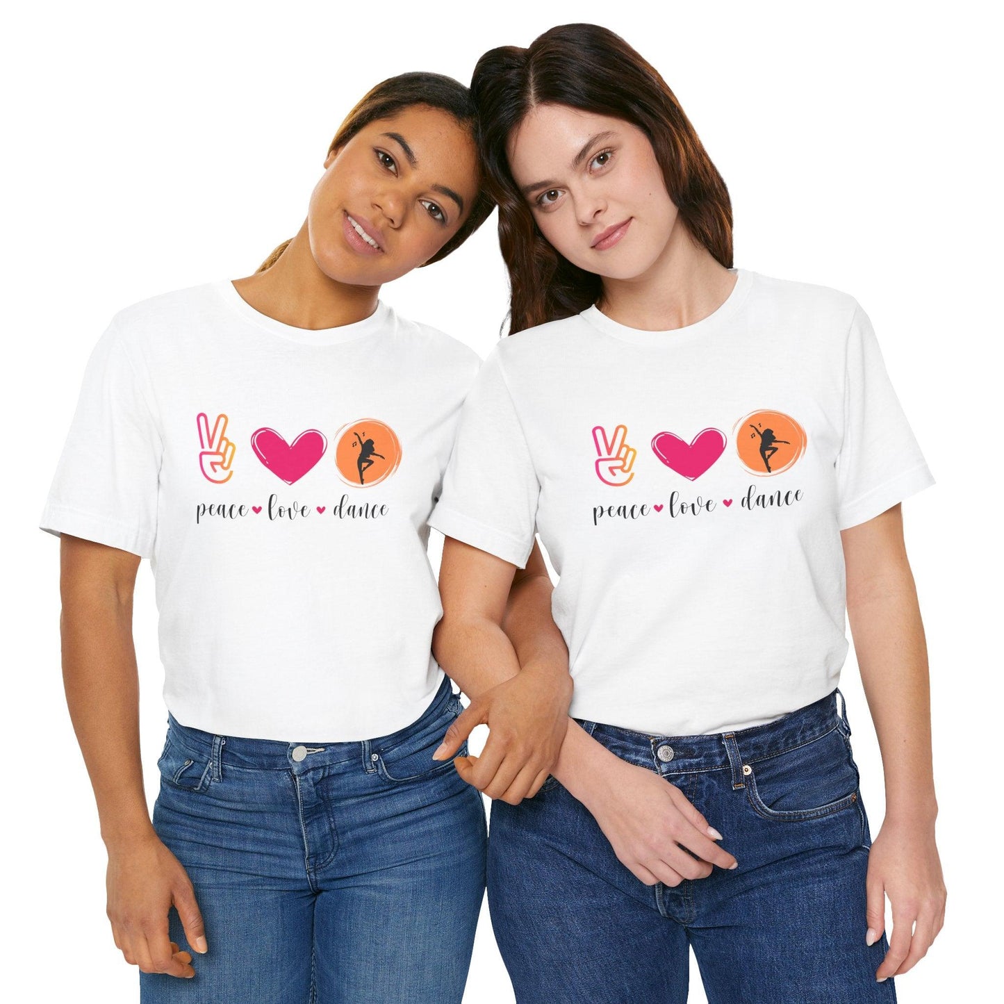 Peace, Love & Dance Unisex Jersey Tee - ✌️❤️💃 Express Yourself Through Movement! 💃❤️✌️ - Whippie's