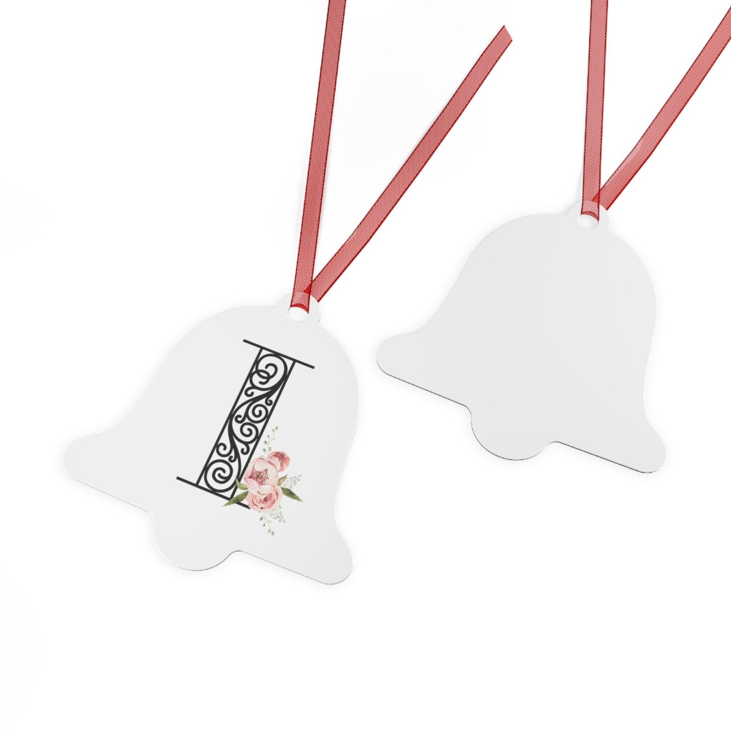 Floral Letters: Letter I - Metal Christmas Ornament - Whippie's