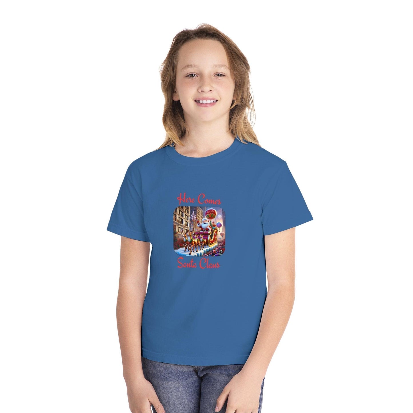 ๐
Here Comes Santa Claus ๐ Youth Midweight Tee โจ - Whippie's