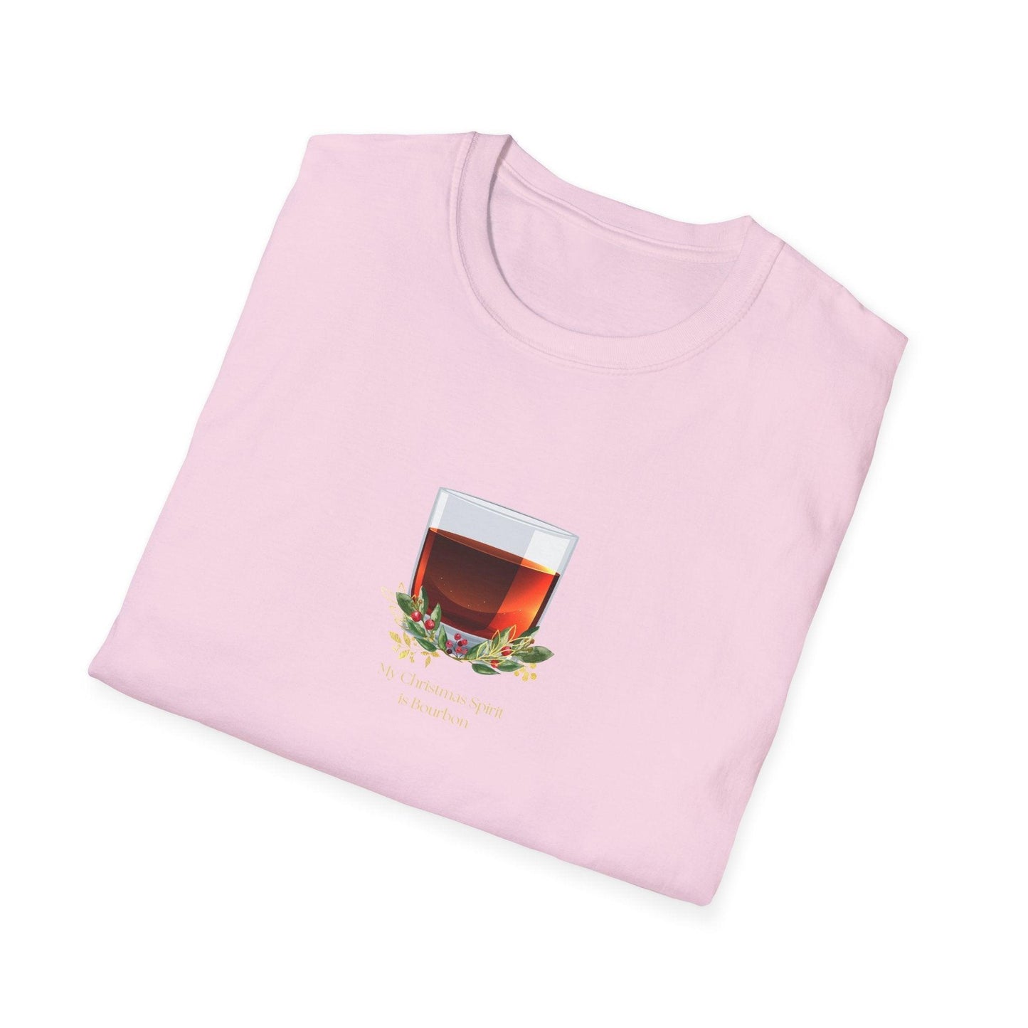 My Christmas Spirit is Bourbon 🥃🎄 - Unisex Softstyle T-shirt - Whippie's