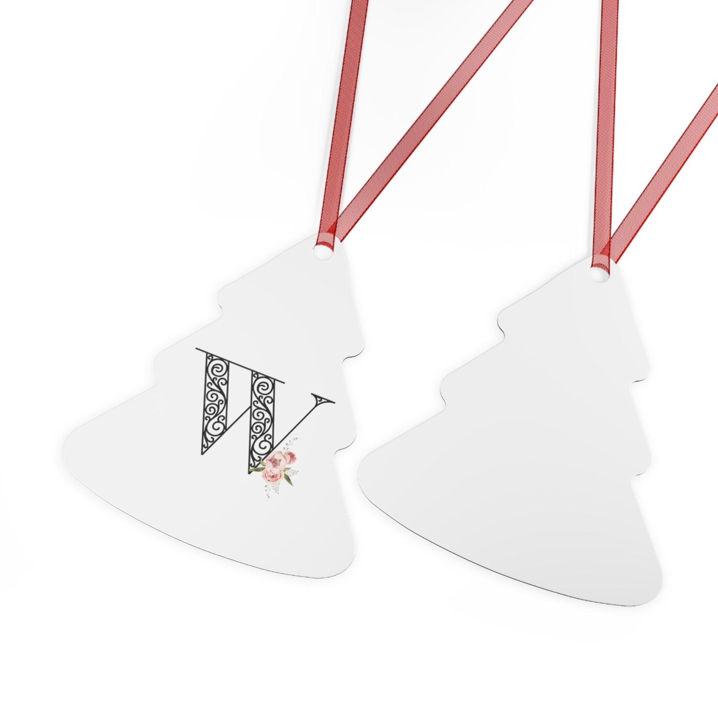 Floral Letters: Letter W - Metal Christmas Ornament - Whippie's