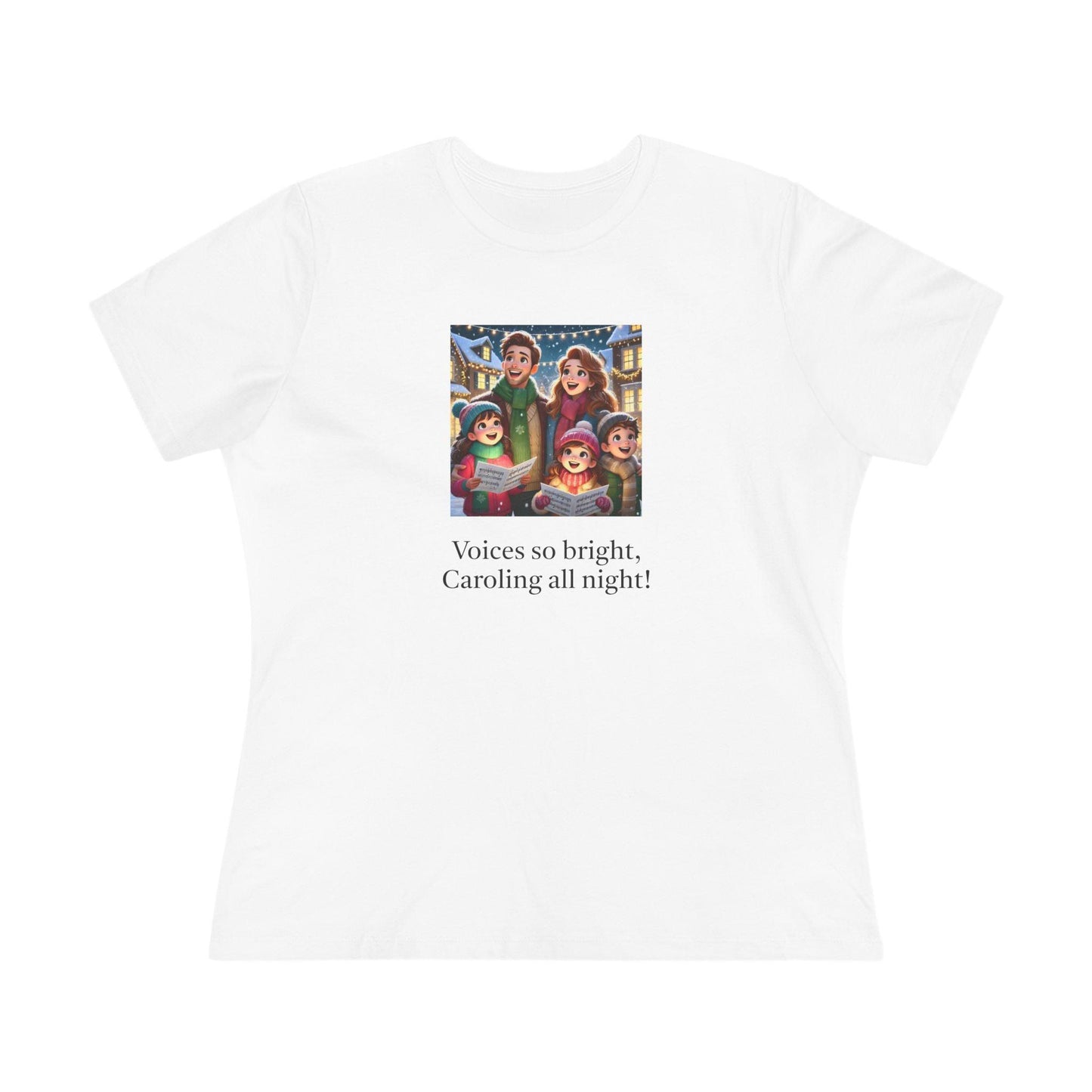 Voices so bright, Caroling all night! - Women's Softstyle Tee - Whippie's