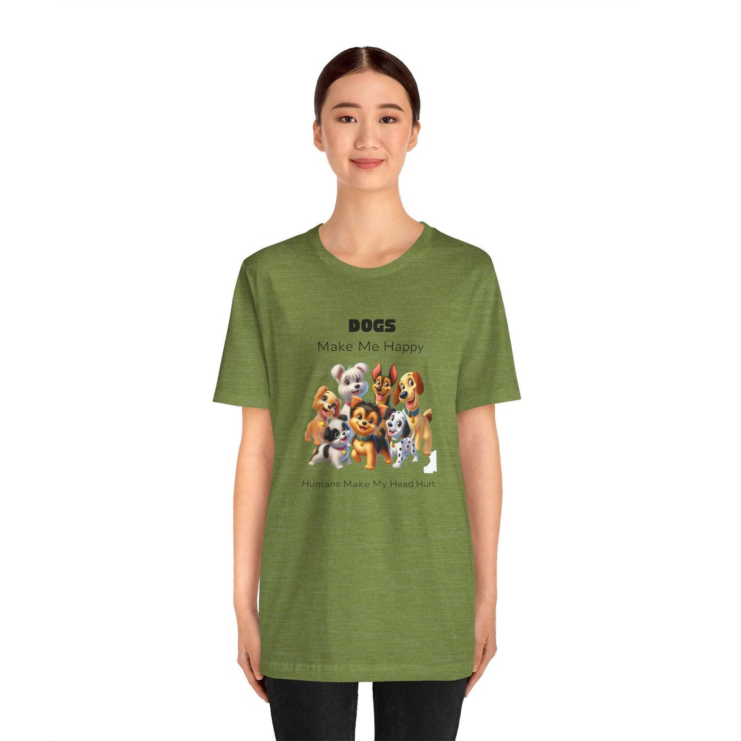 🐶 Dogs Make Me Happy 😊 Unisex Jersey Tee ✨ Pawsitive vibes only! 🐾 - Whippie's