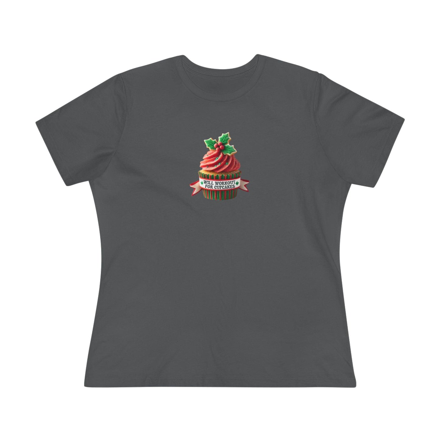 Will Workout for Cupcakes - Christmas Edition - Fuel Your Fitness! 🧁💪🎄 - Women's Softstyle Tee - Whippie's