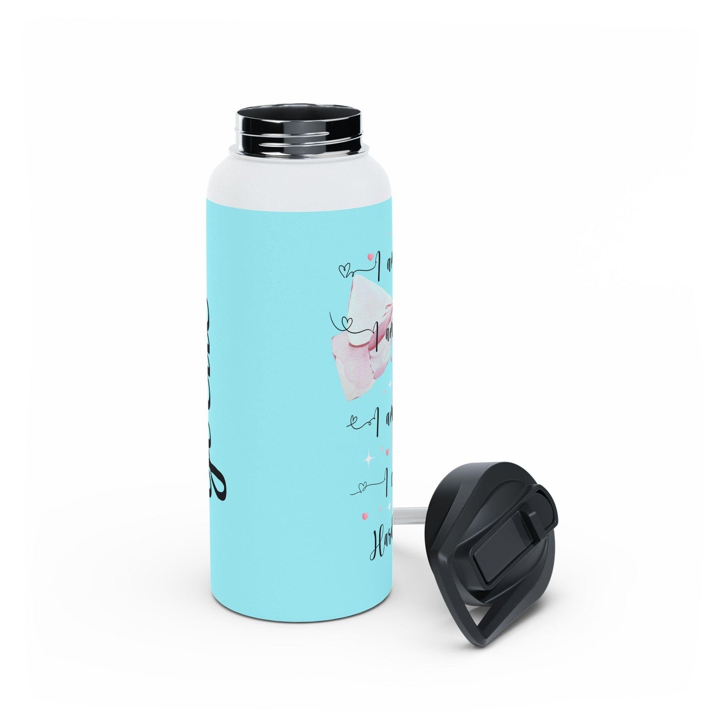 I am Kind, I am Creative, I am Brave, I can Do Hard Things Stainless Steel Water Bottle - Personalizable - Whippie's