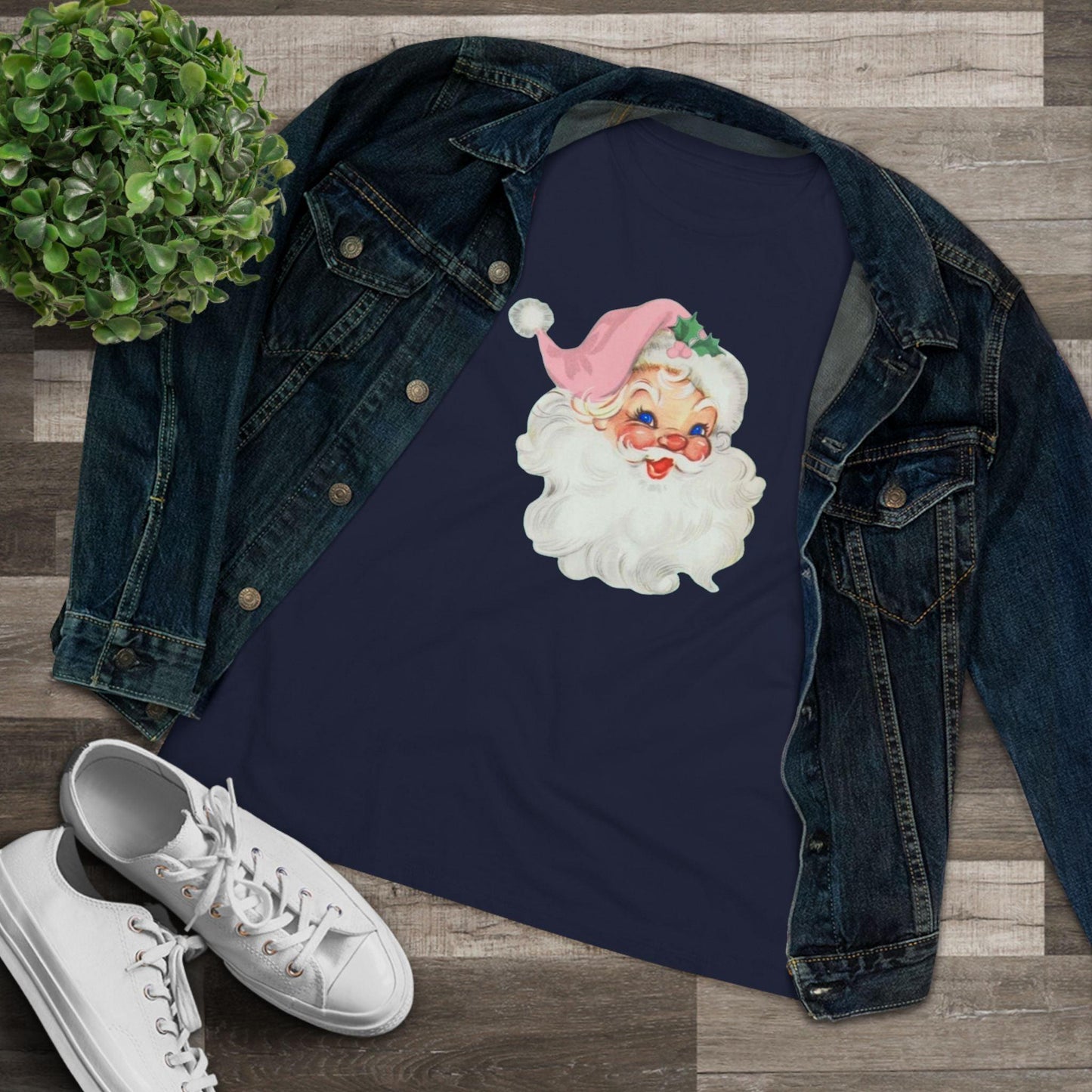 Blue-Eyed Santa Tee - Santa's Got the Blues (and We Love It!) 💙🎅 - Women's Softstyle Tee - Whippie's