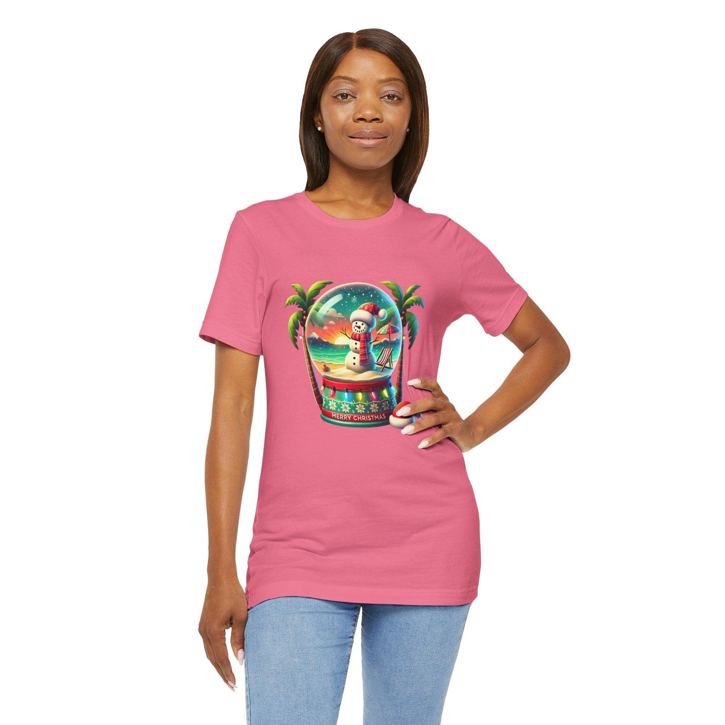 Tropical Christmas Paradise: Merry Christmas Unisex Jersey Short Sleeve Tee - Whippie's