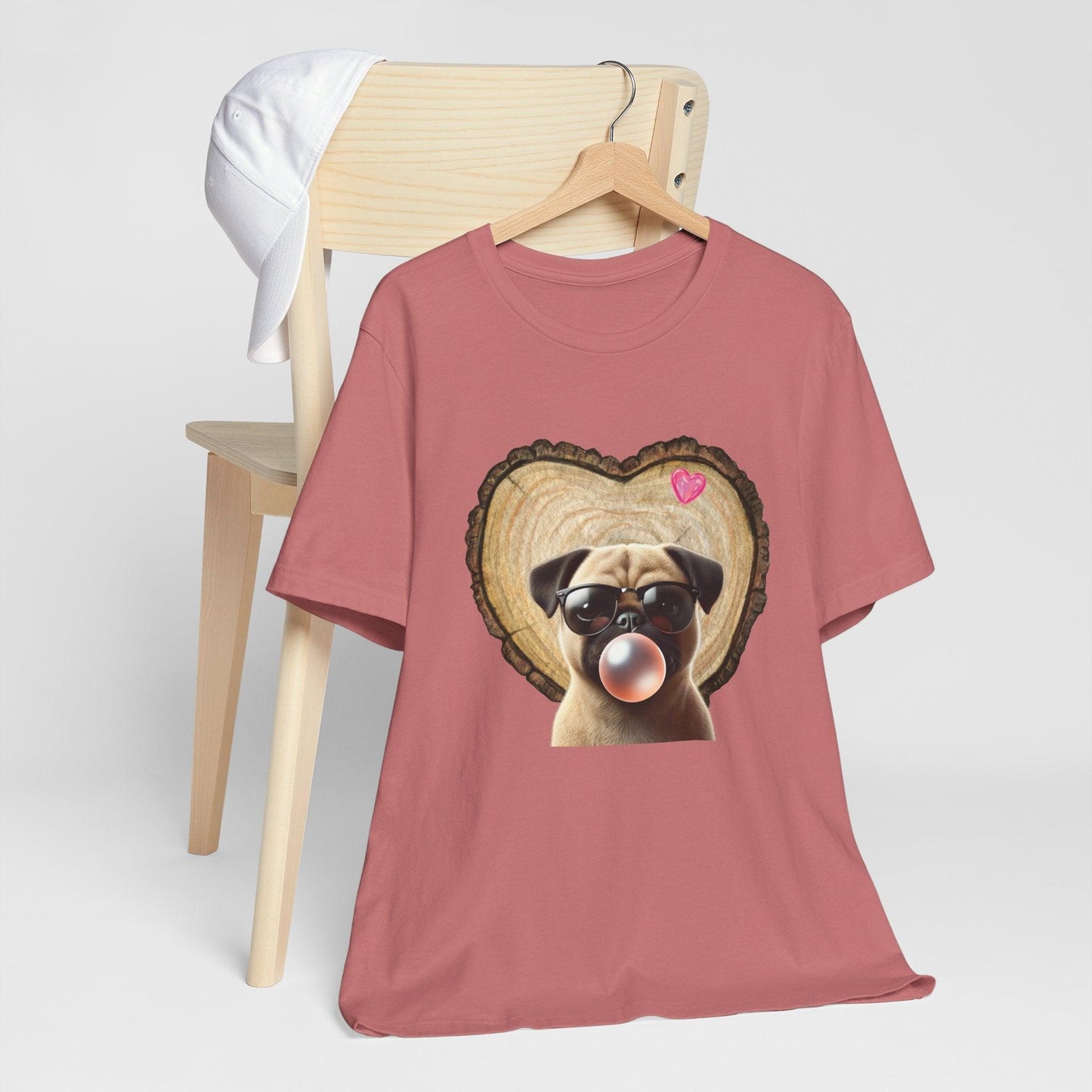 Pug Love - Unisex Jersey Tee - 🐶💕 Spread the Love with a Bubbly Pug! 💕🐶 - Whippie's