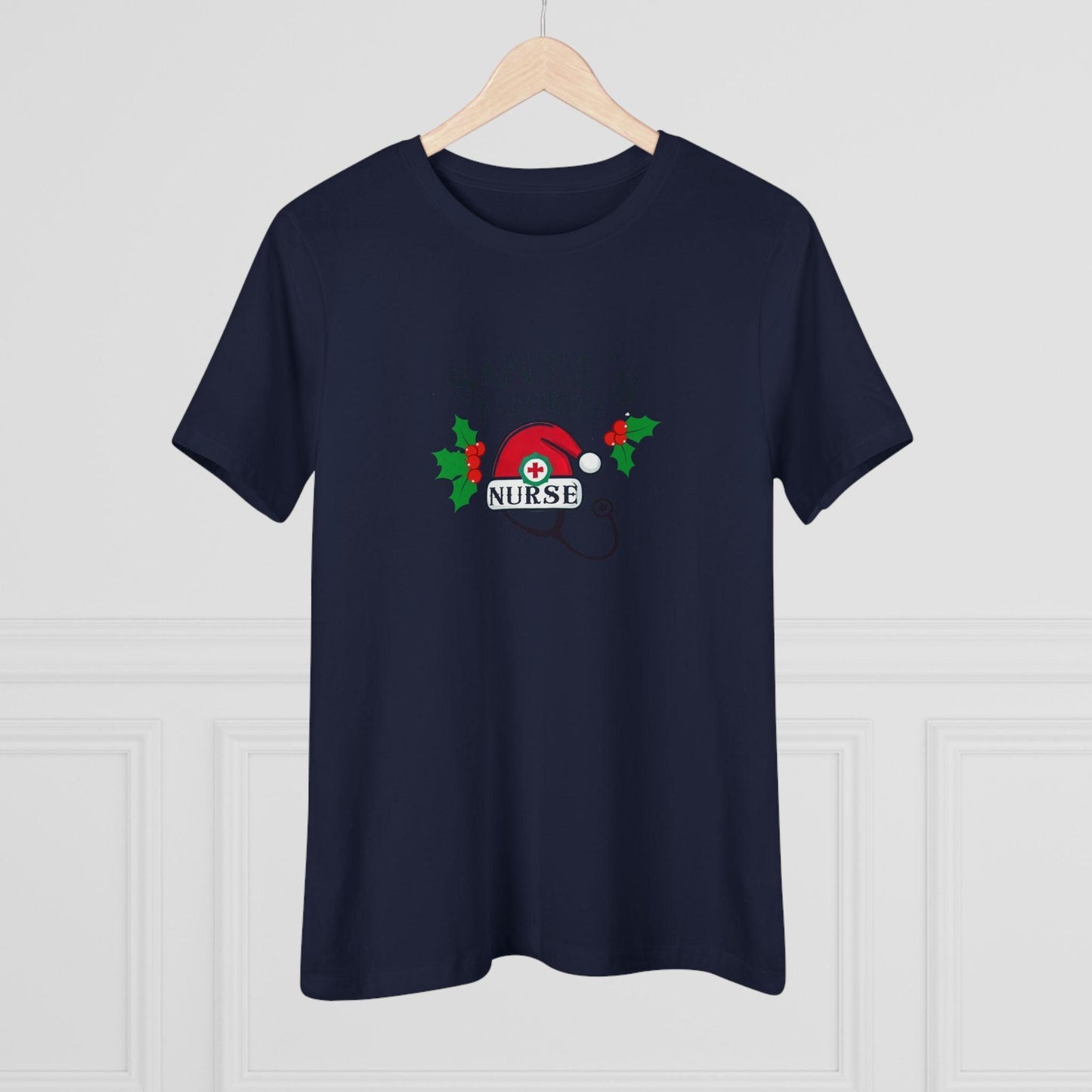 Santa's Favorite Nurse 🎅⚕️ - Stetoscope and Santa Hat 🎁🎄 - Women's Softstyle Tee - Whippie's