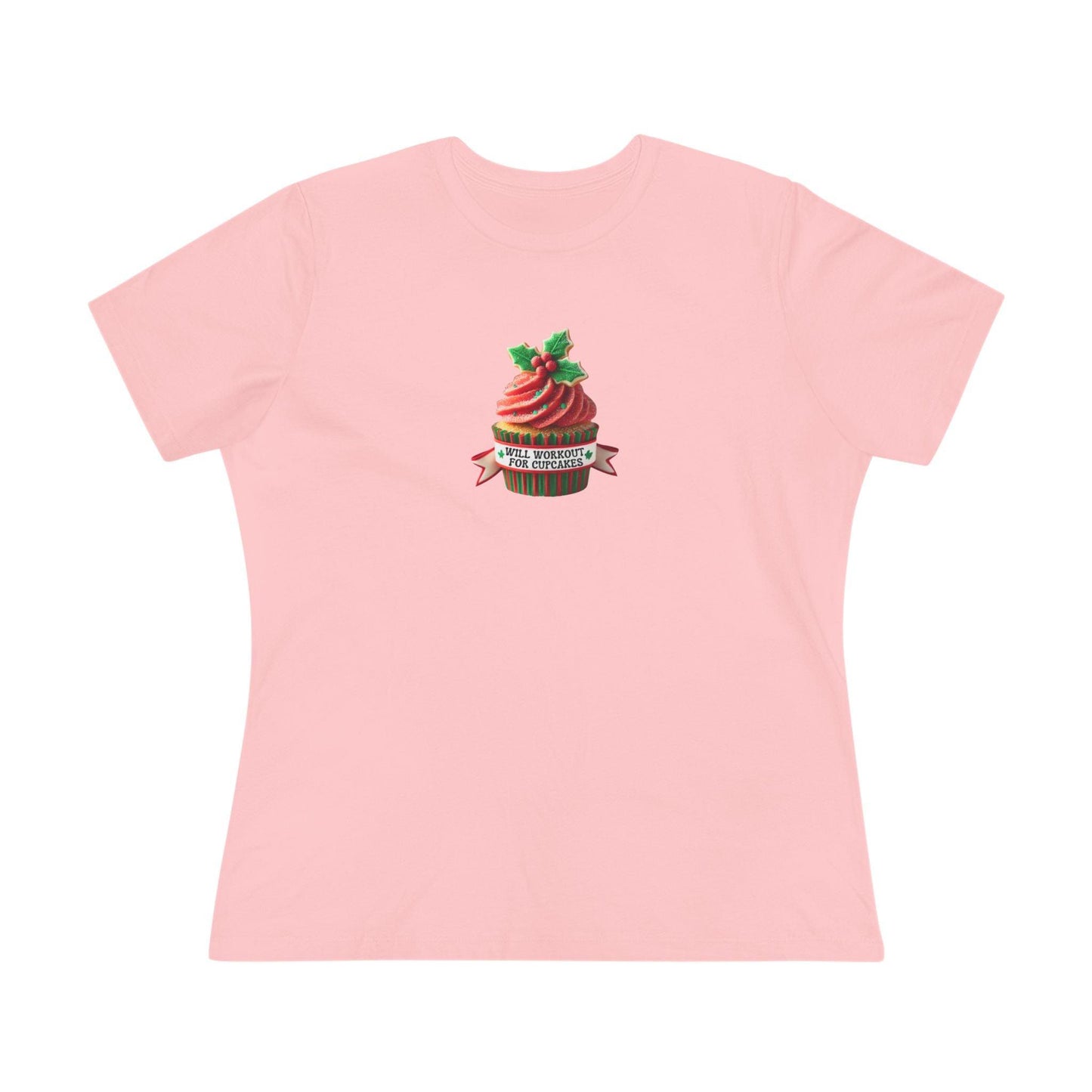 Will Workout for Cupcakes - Christmas Edition - Fuel Your Fitness! 🧁💪🎄 - Women's Softstyle Tee - Whippie's