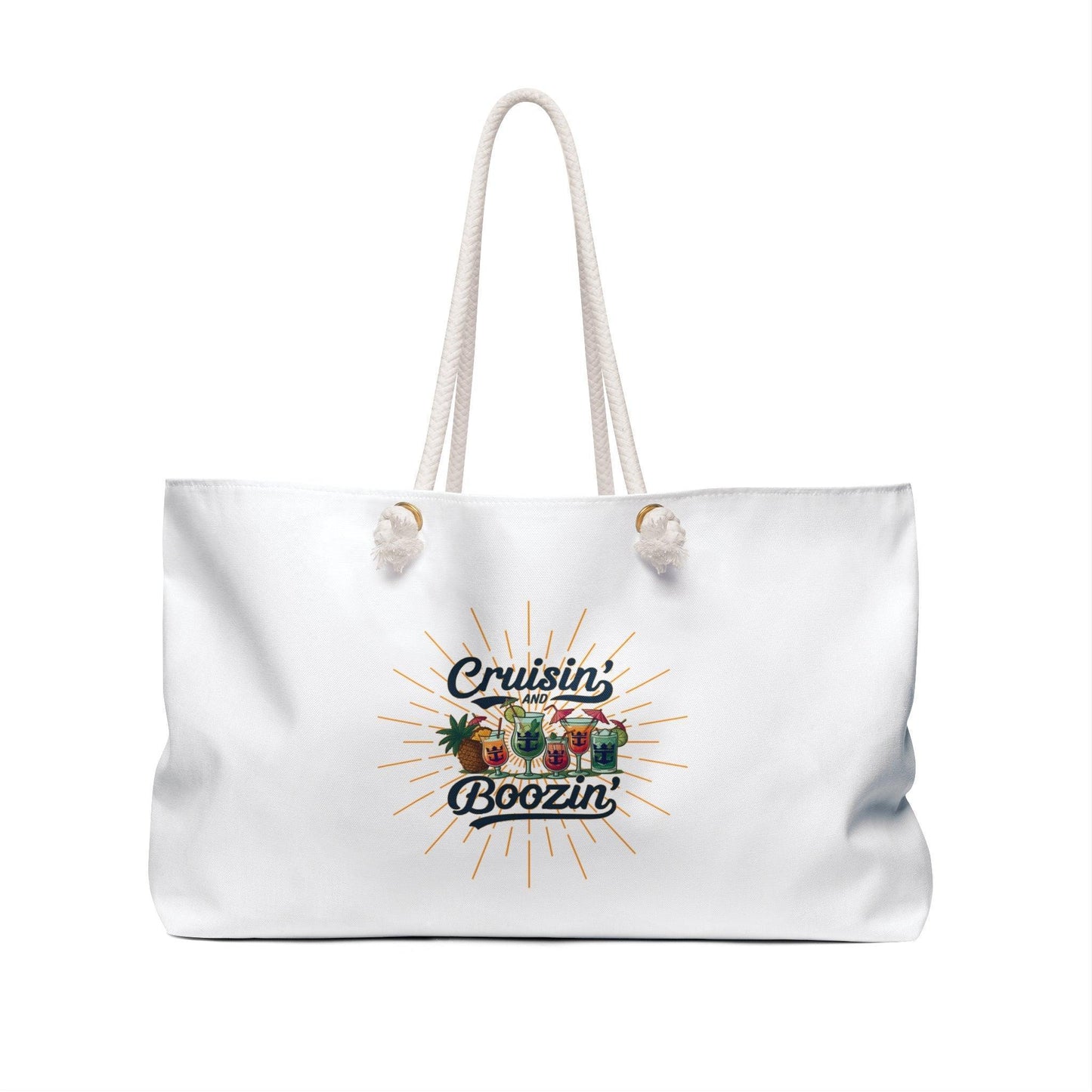 Cruisin' & Boozin' Oversized Weekender Tote Bag 🍹👜 - Whippie's