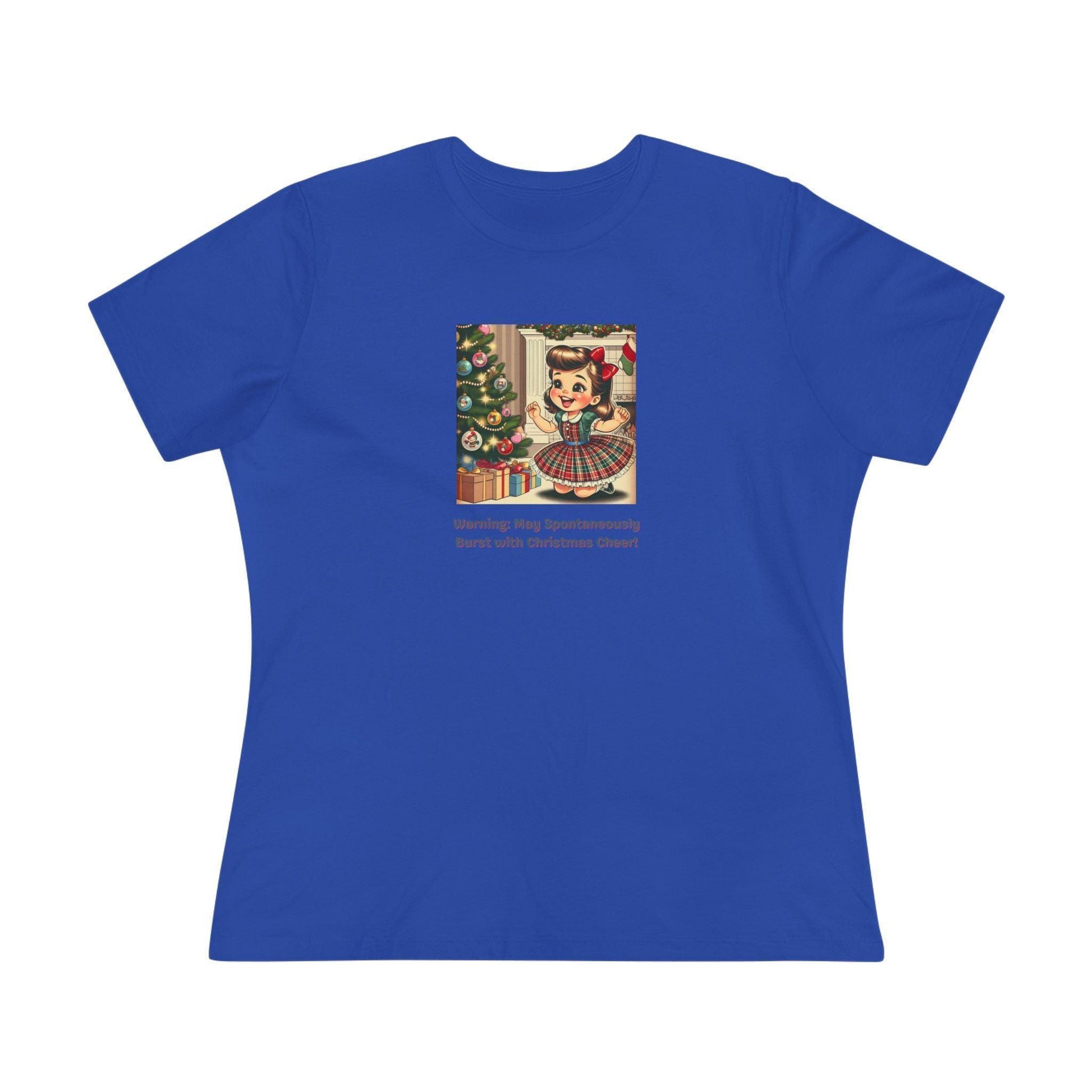 Warning: May Spontaneously Burst with Christmas Cheer! - Women's Softstyle Tee - Whippie's