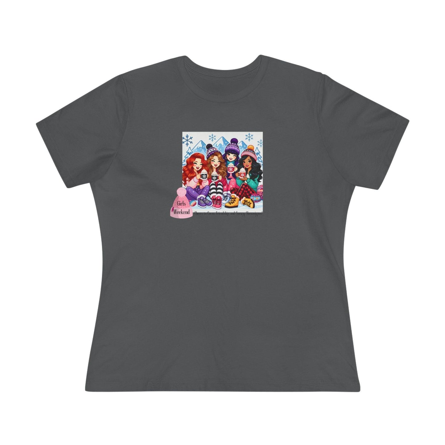 Girls Weekend Cheers to Cocoa, Friendship, and Snowy Shenanigans! - Women's Softstyle Tee - Whippie's