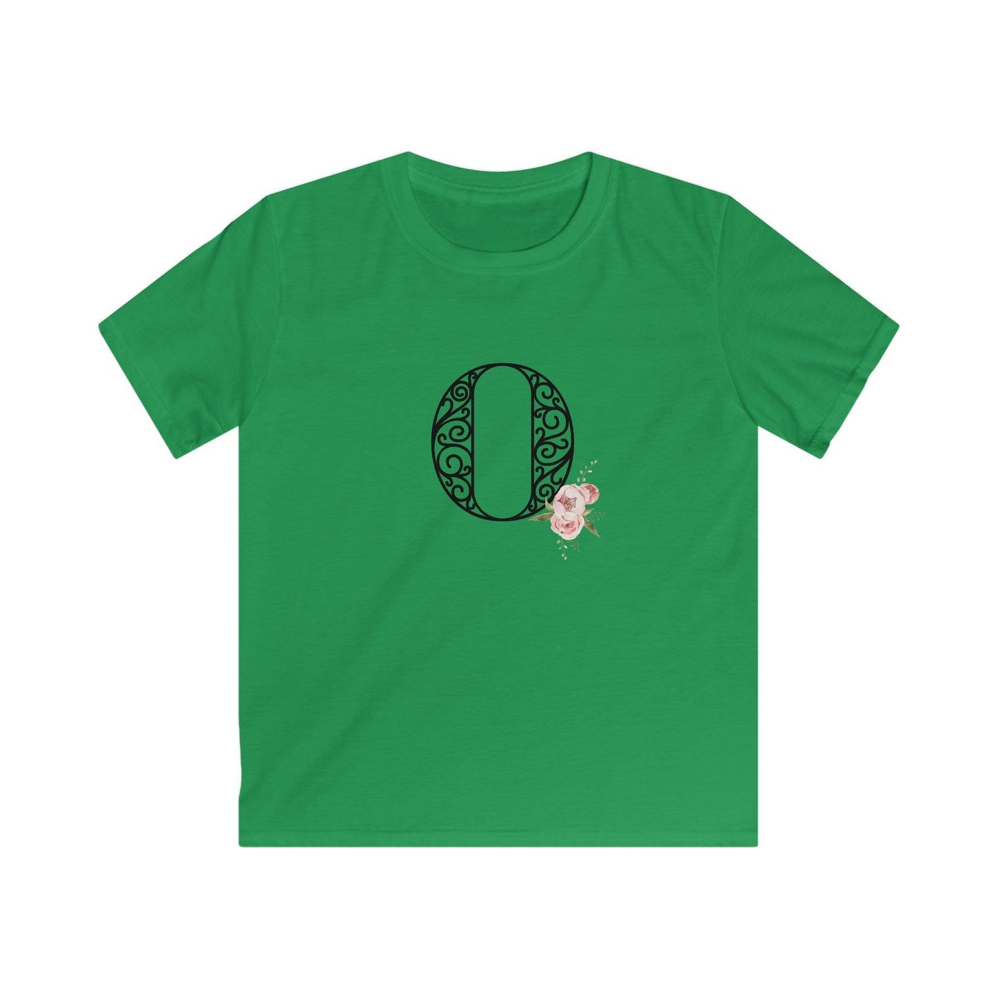 Floral Letters: Letter O - Kids Softstyle Tee - Whippie's