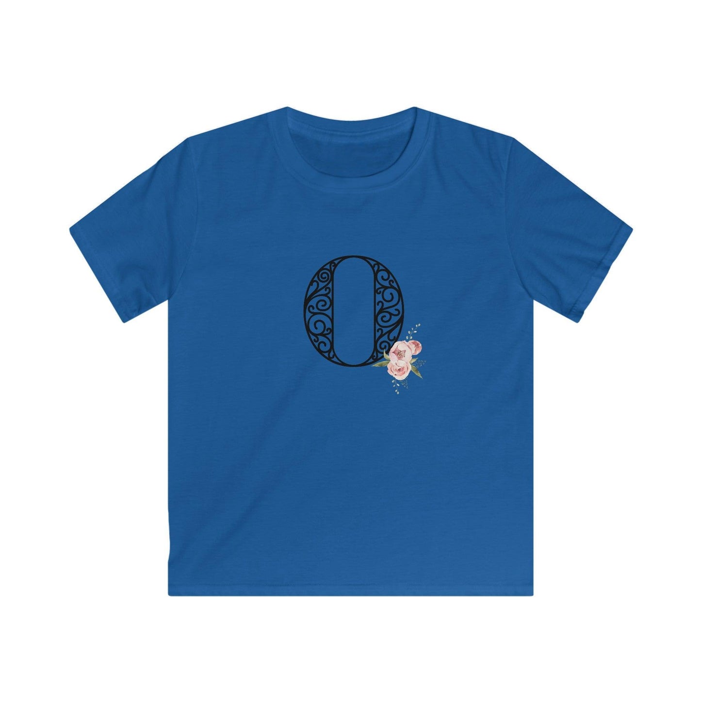 Floral Letters: Letter O - Kids Softstyle Tee - Whippie's