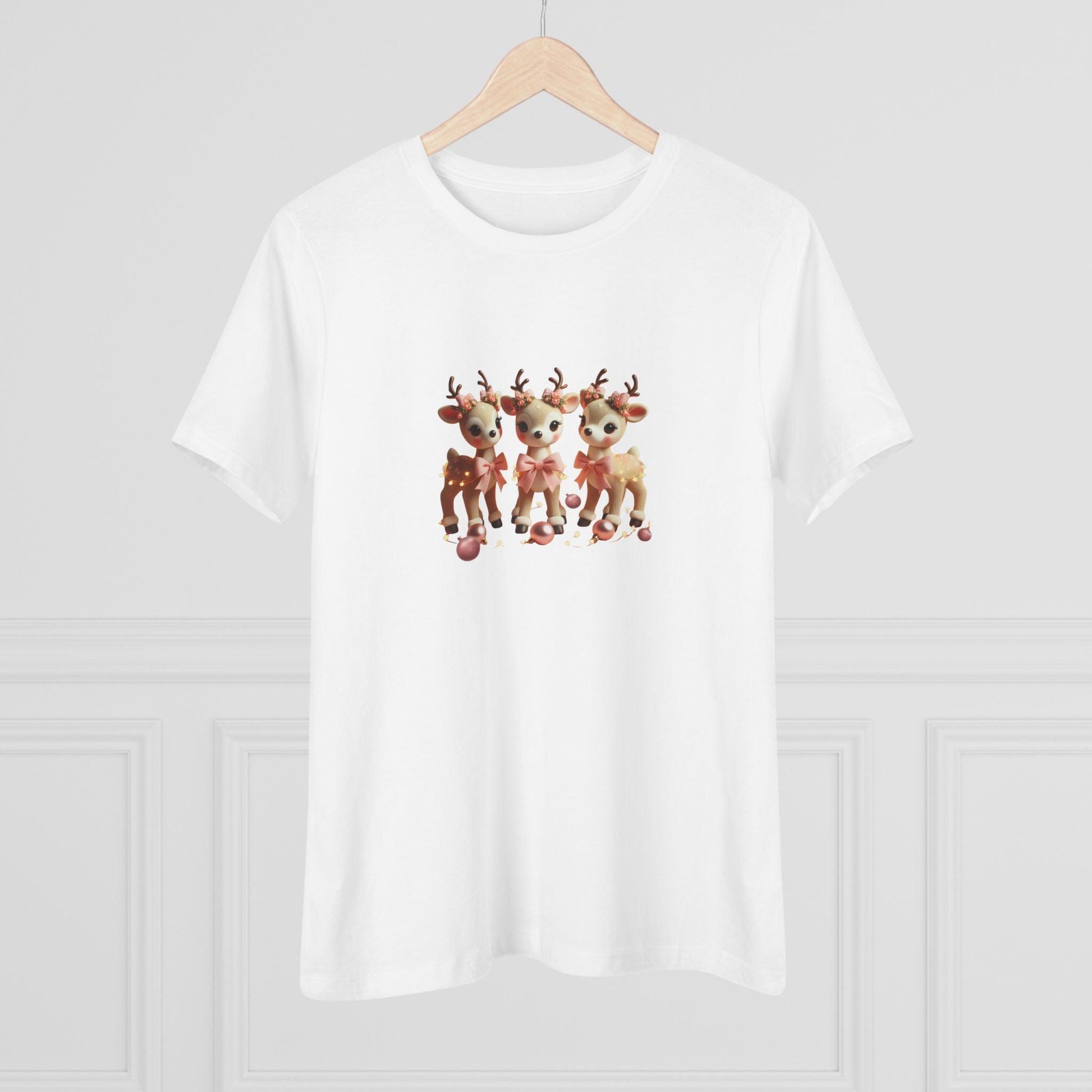 Rose Gold Reindeer Trio Christmas Decor - Women's Softstyle Tee - Whippie's