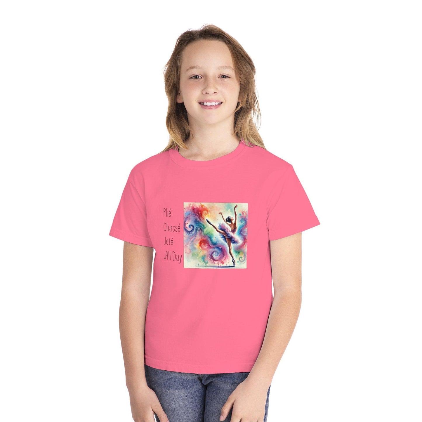 🩰 Plié Chassé Jeté All Day 💃 Youth Midweight Tee ✨ - Whippie's