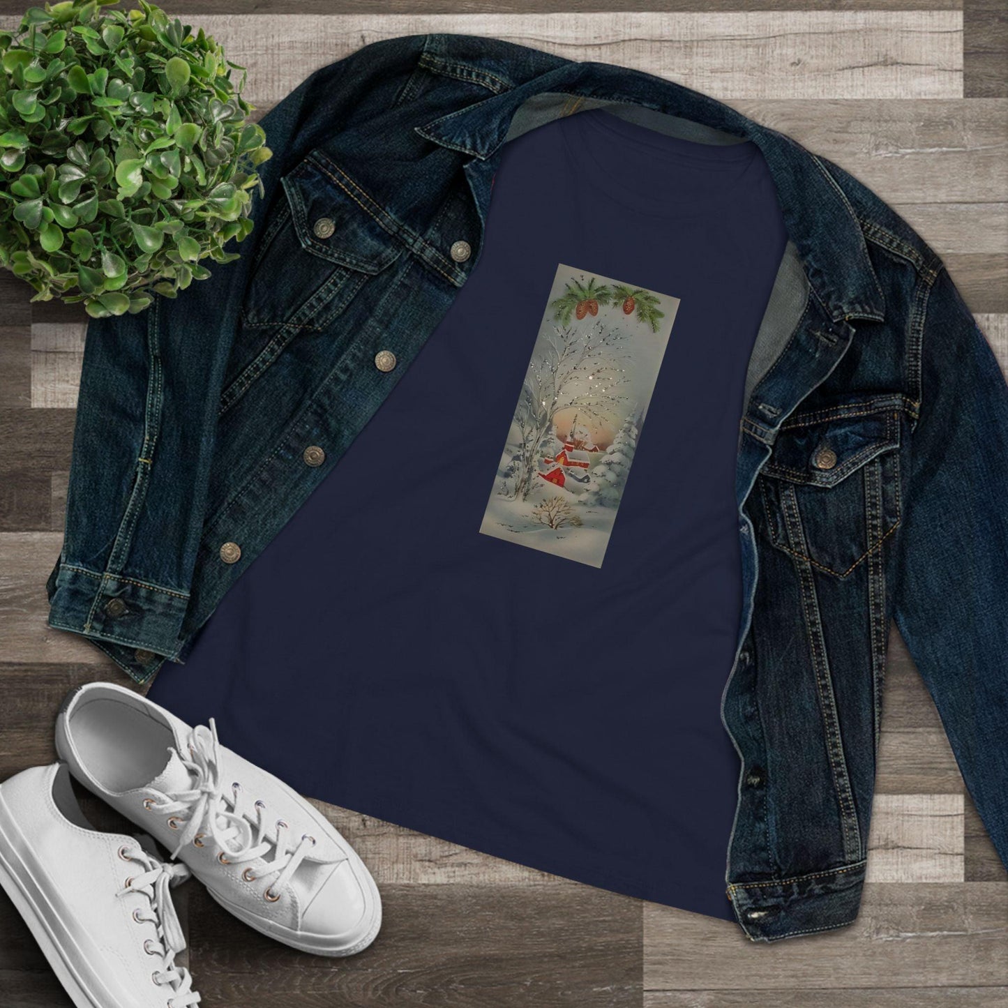 Glittery Winter Village Tee - Sparkle This Season! ✨🎄 Women's Softstyle Tee - Whippie's