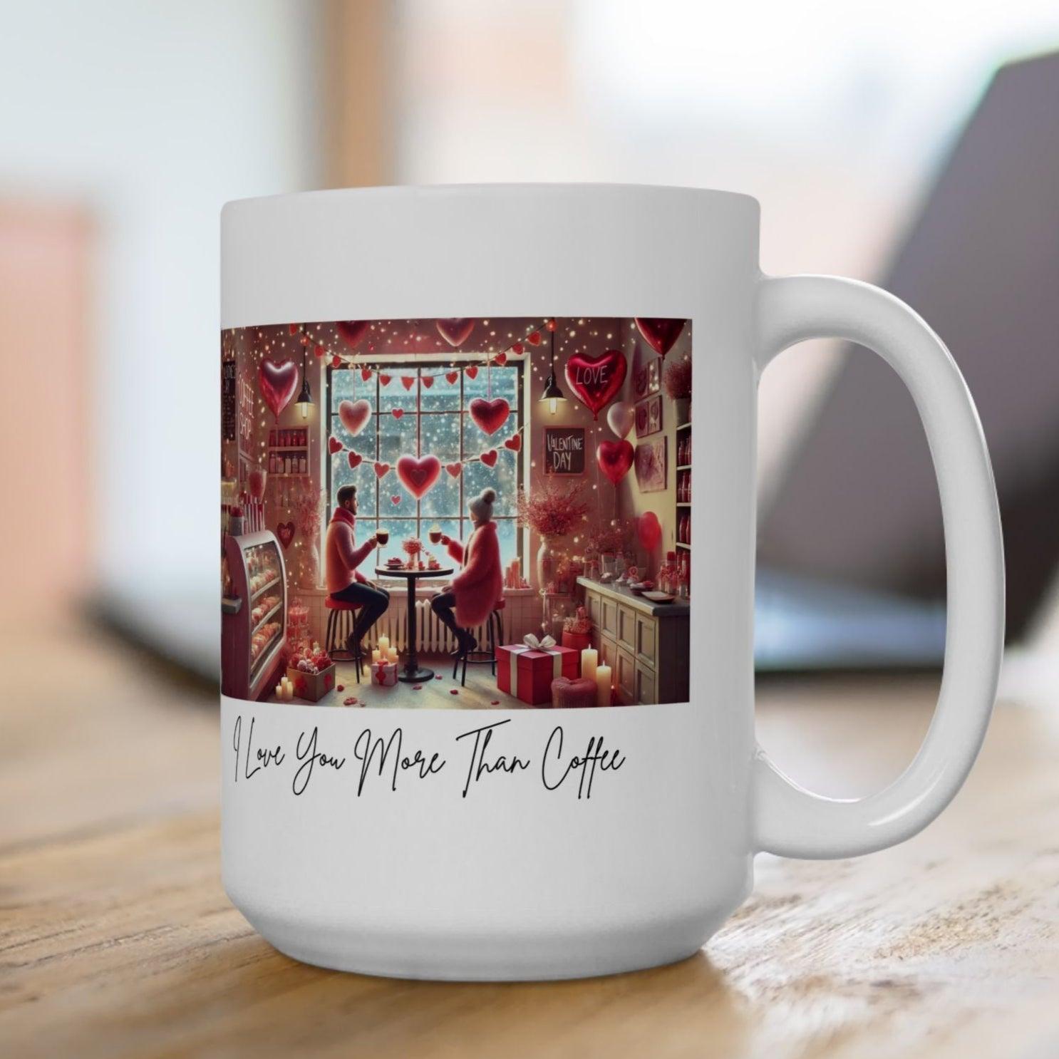 I ❤️ You More Than Coffee ☕💖 Ceramic Mug (11oz, 15oz) ✨ The perfect gift for your coffee-loving Valentine! - Whippie's