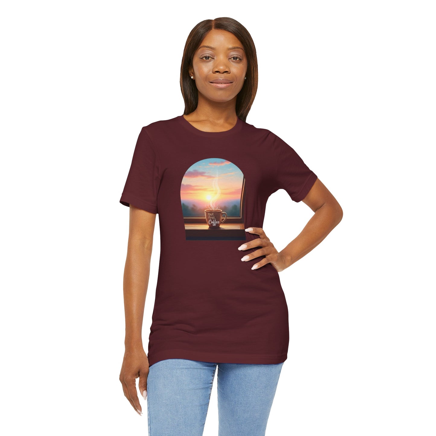 But First, Coffee - Unisex Jersey Tee - Whippie's