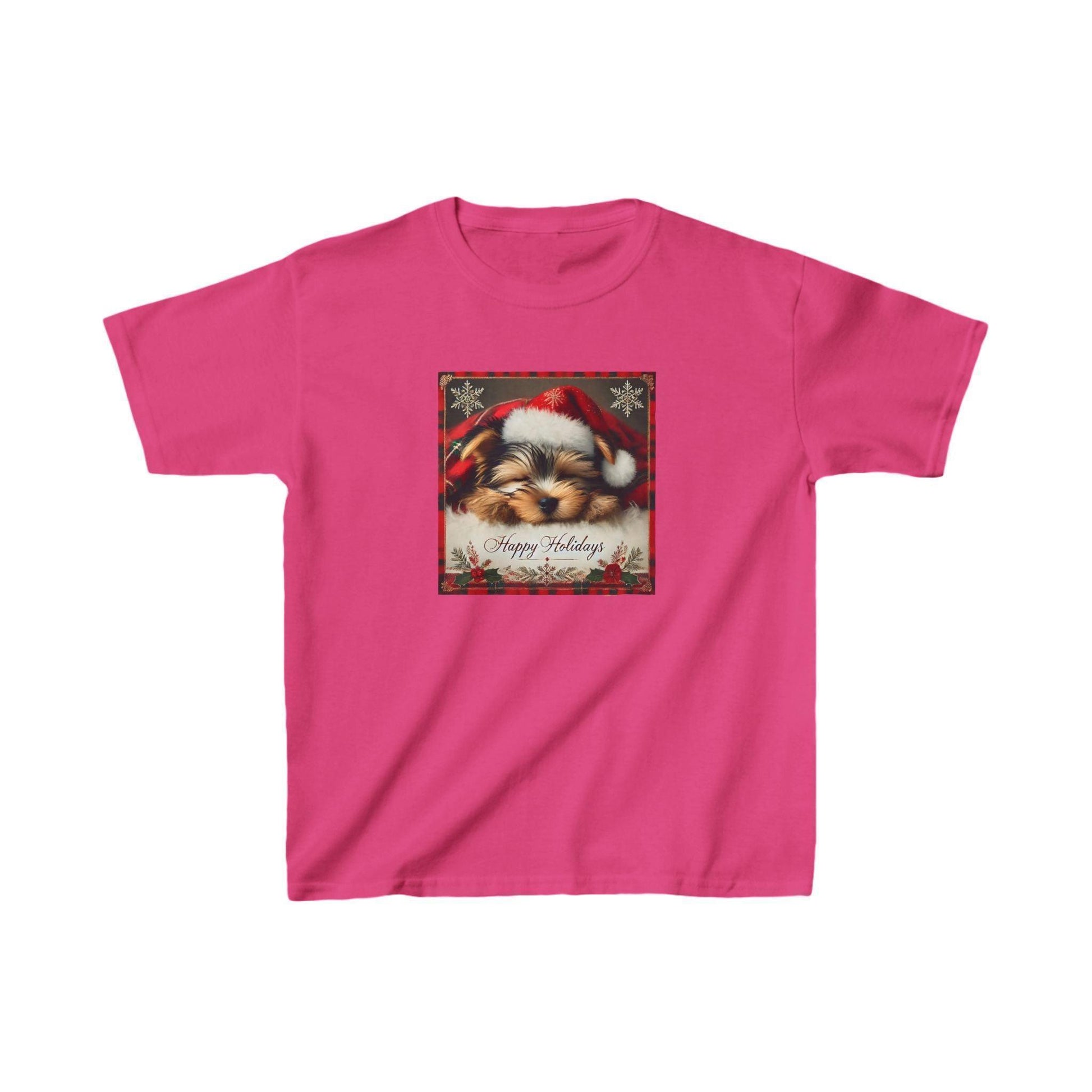 Snoozing Santa's Little Helper: Happy Holidays š¶ Kids Heavy Cotton⢠Tee! - Whippie's