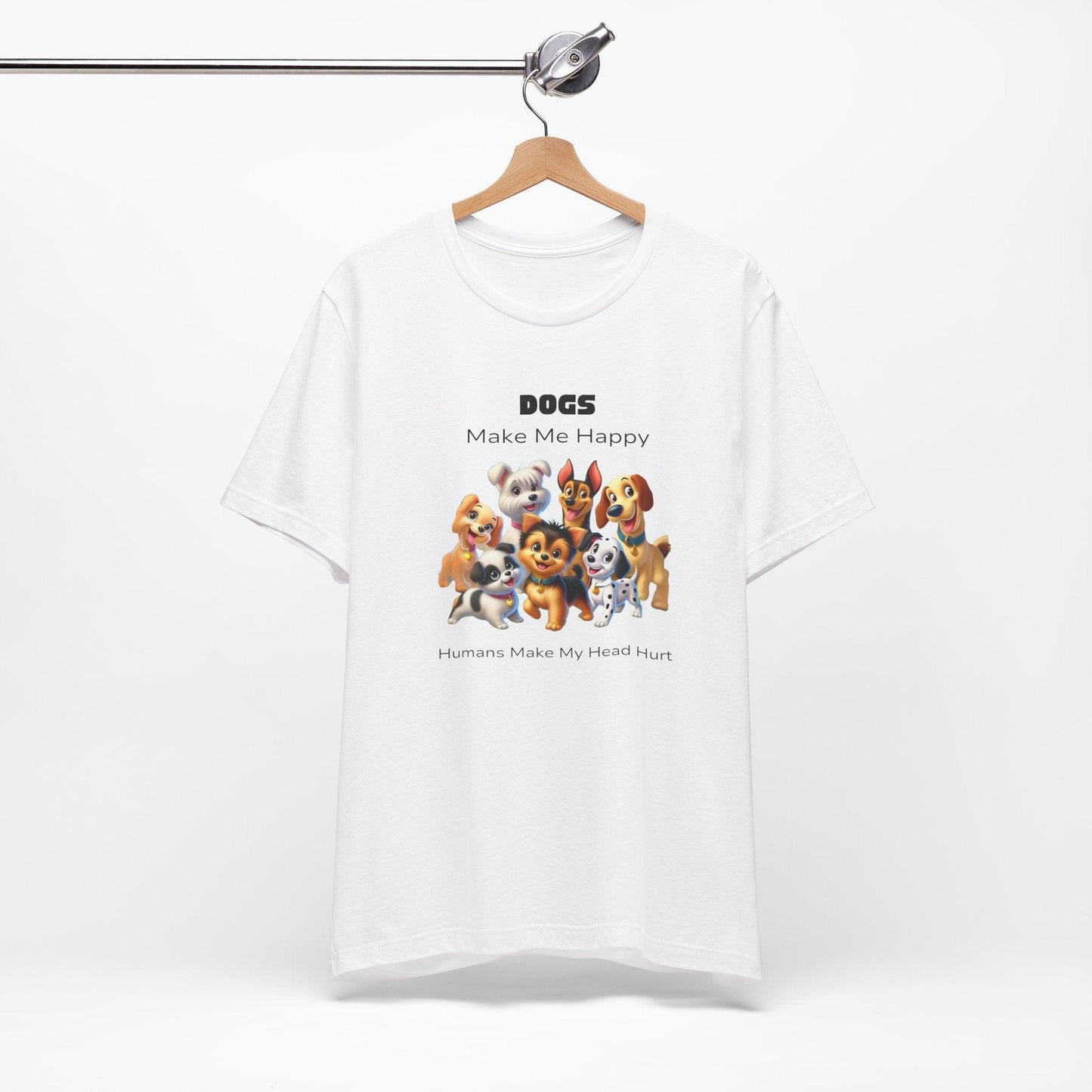 🐶 Dogs Make Me Happy 😊 Unisex Jersey Tee ✨ Pawsitive vibes only! 🐾 - Whippie's