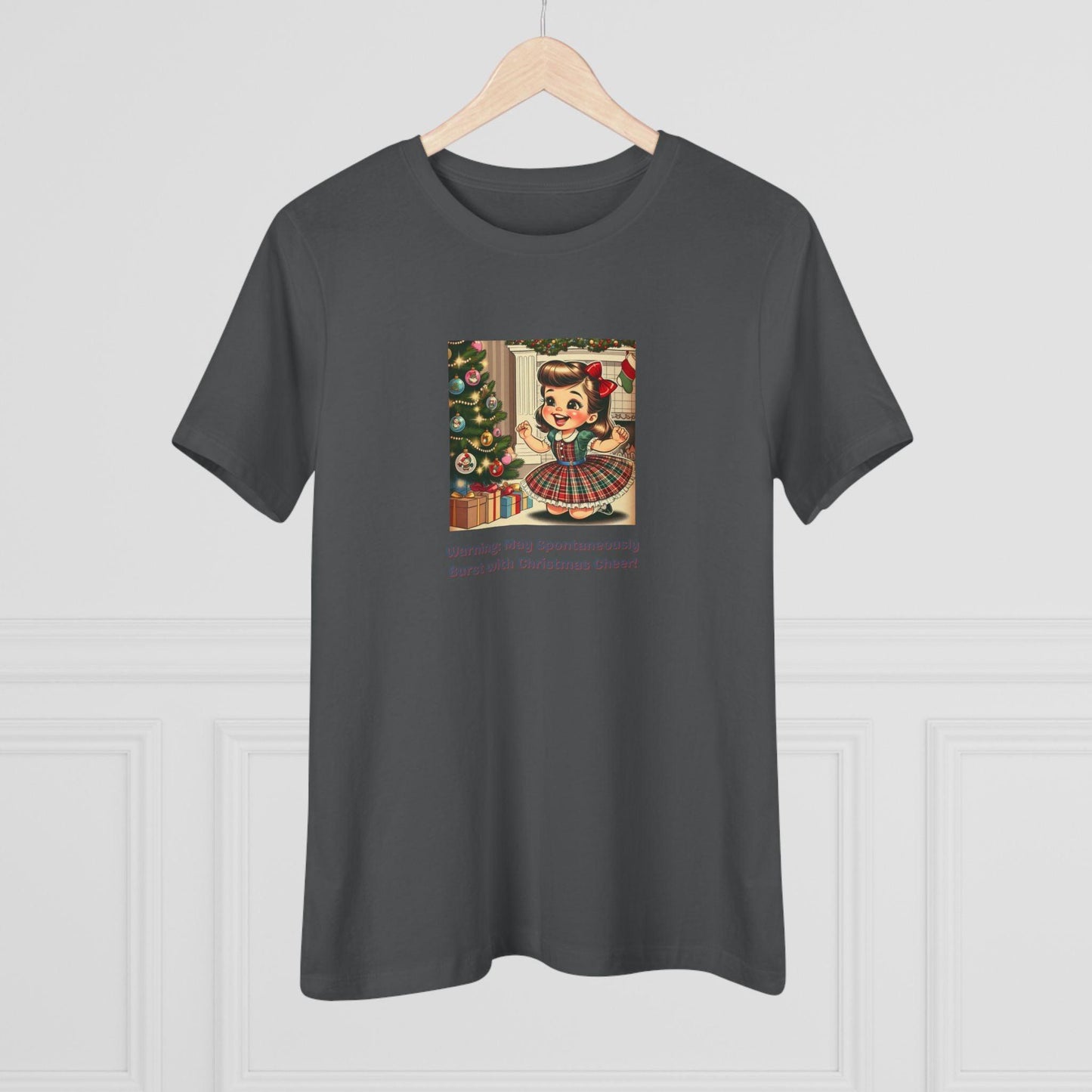 Warning: May Spontaneously Burst with Christmas Cheer! - Women's Softstyle Tee - Whippie's