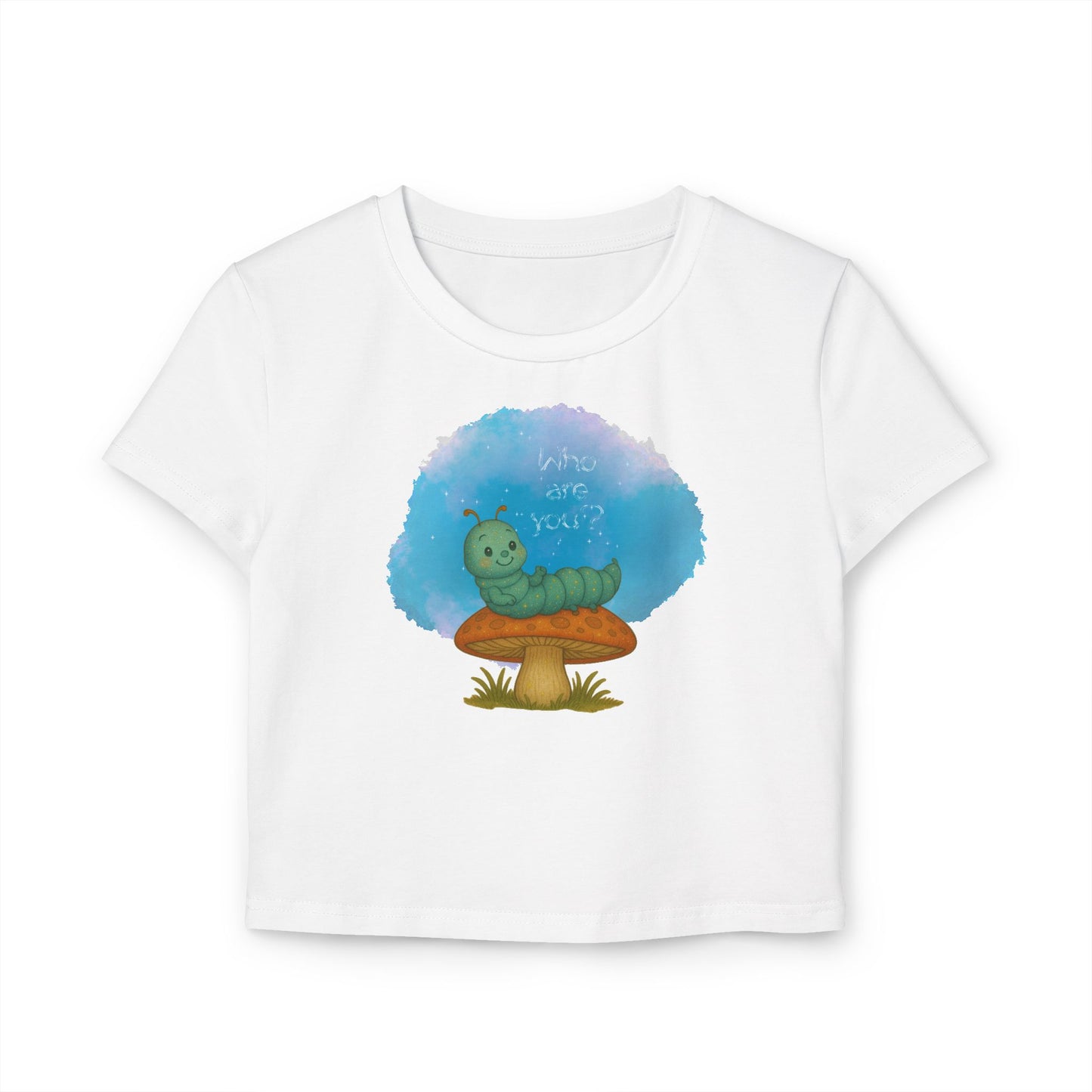 ✨ Who Are You? Cute Sparkly Caterpillar Baby Tee ✨ - Whippie's
