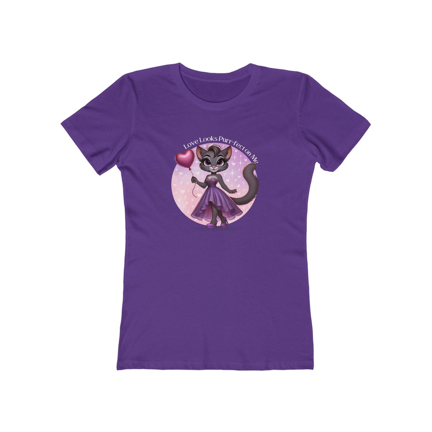💖 Love Looks Purr-fect on Me 😻 Women's Boyfriend Tee ✨ Feline fine and ready to shine! - Whippie's