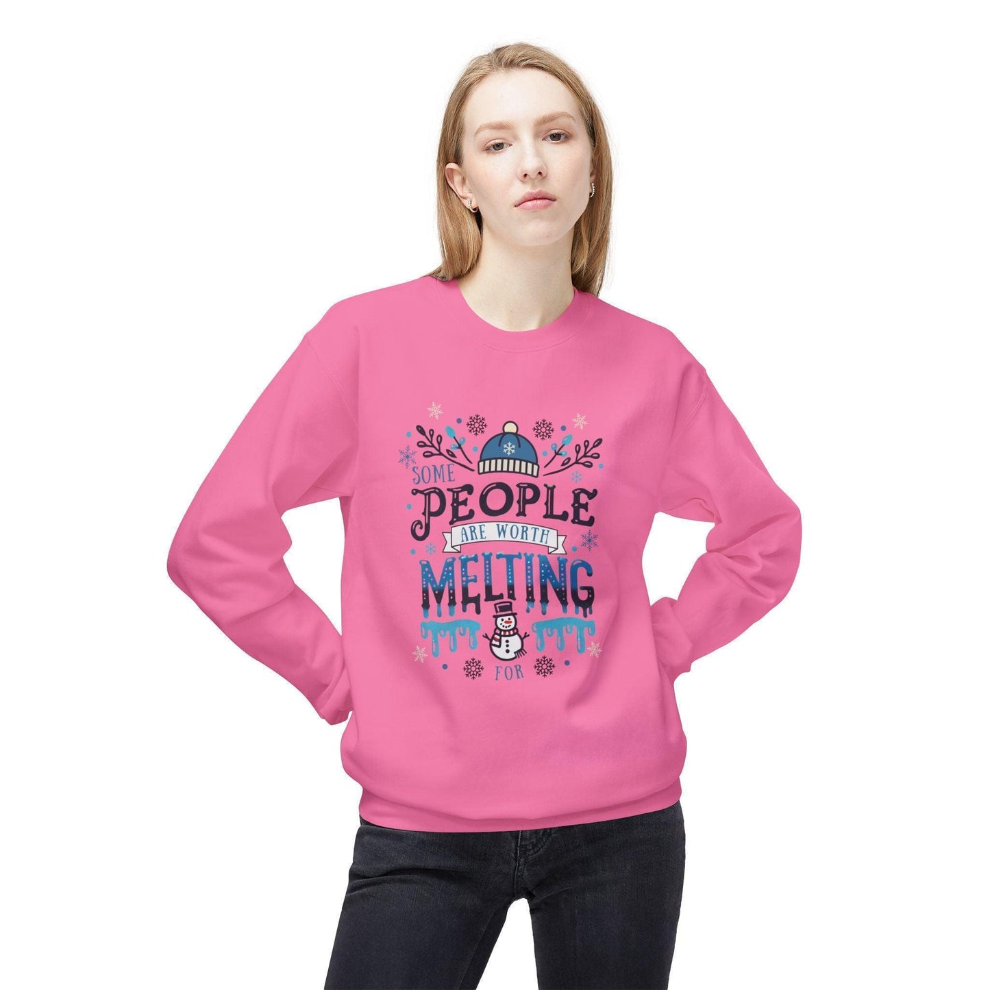 ☃️ Some People are Worth Melting For ❤️ Unisex Fleece Sweatshirt ✨ - Whippie's