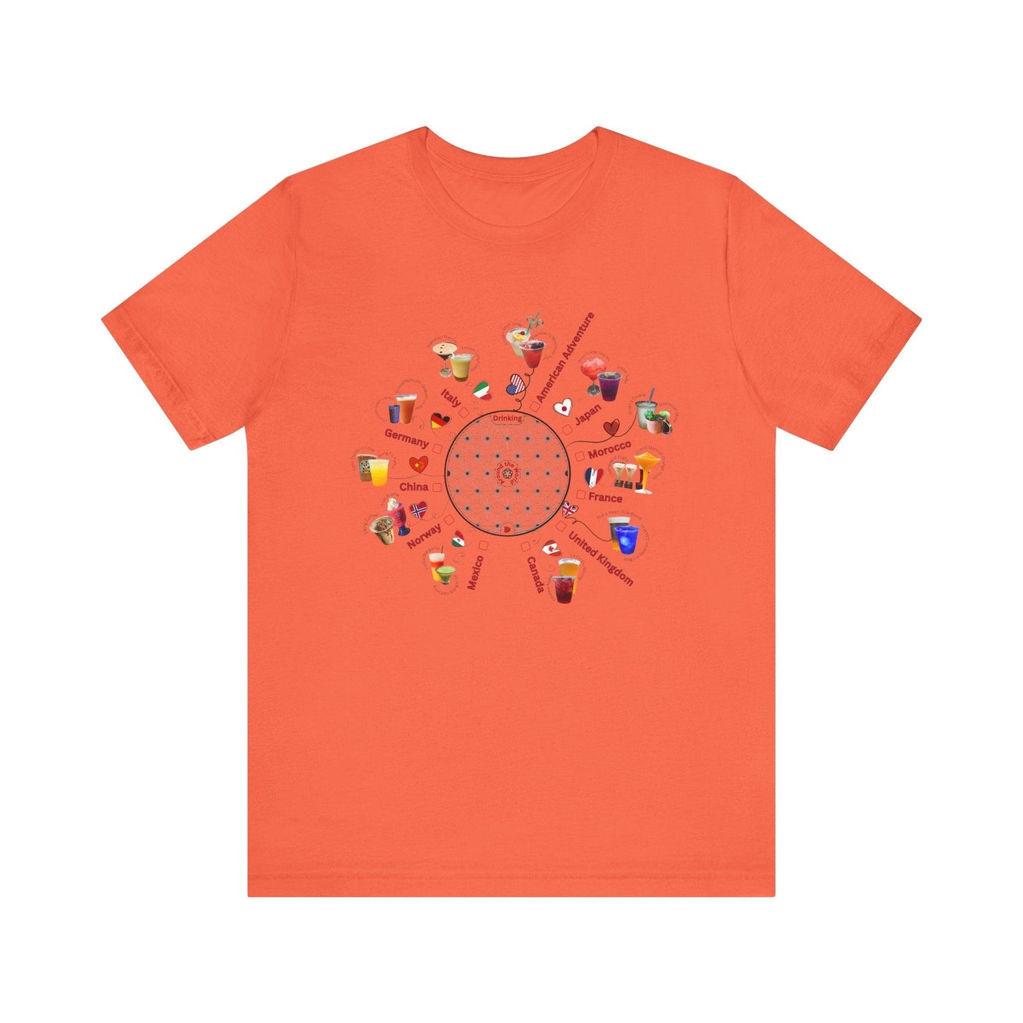 Drinking Around the World Check-Off Unisex Tee - Whippie's