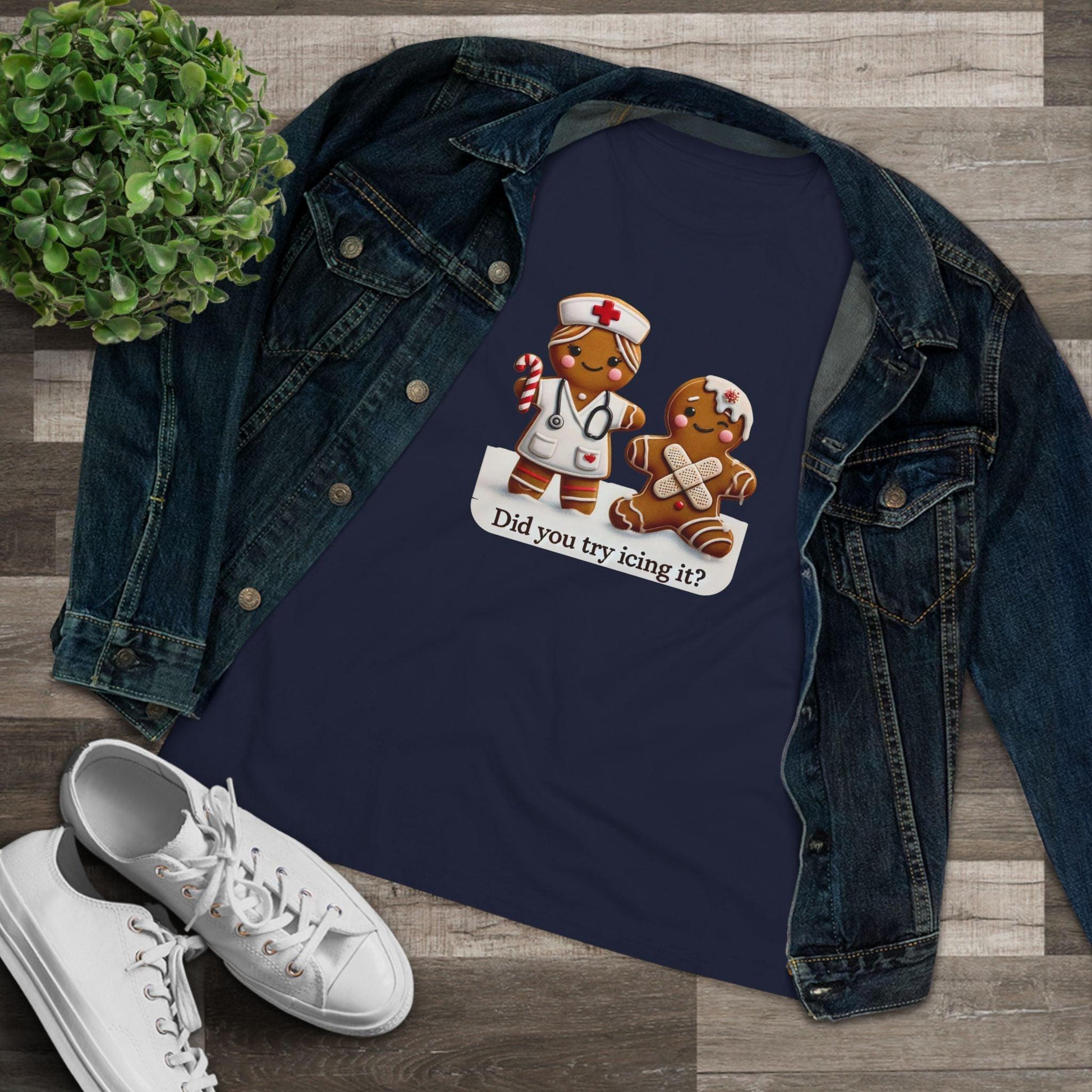 🍪🩹 "Did You Try Icing It?" 👩⚕️🎄 - Women's Softstyle Tee - Whippie's