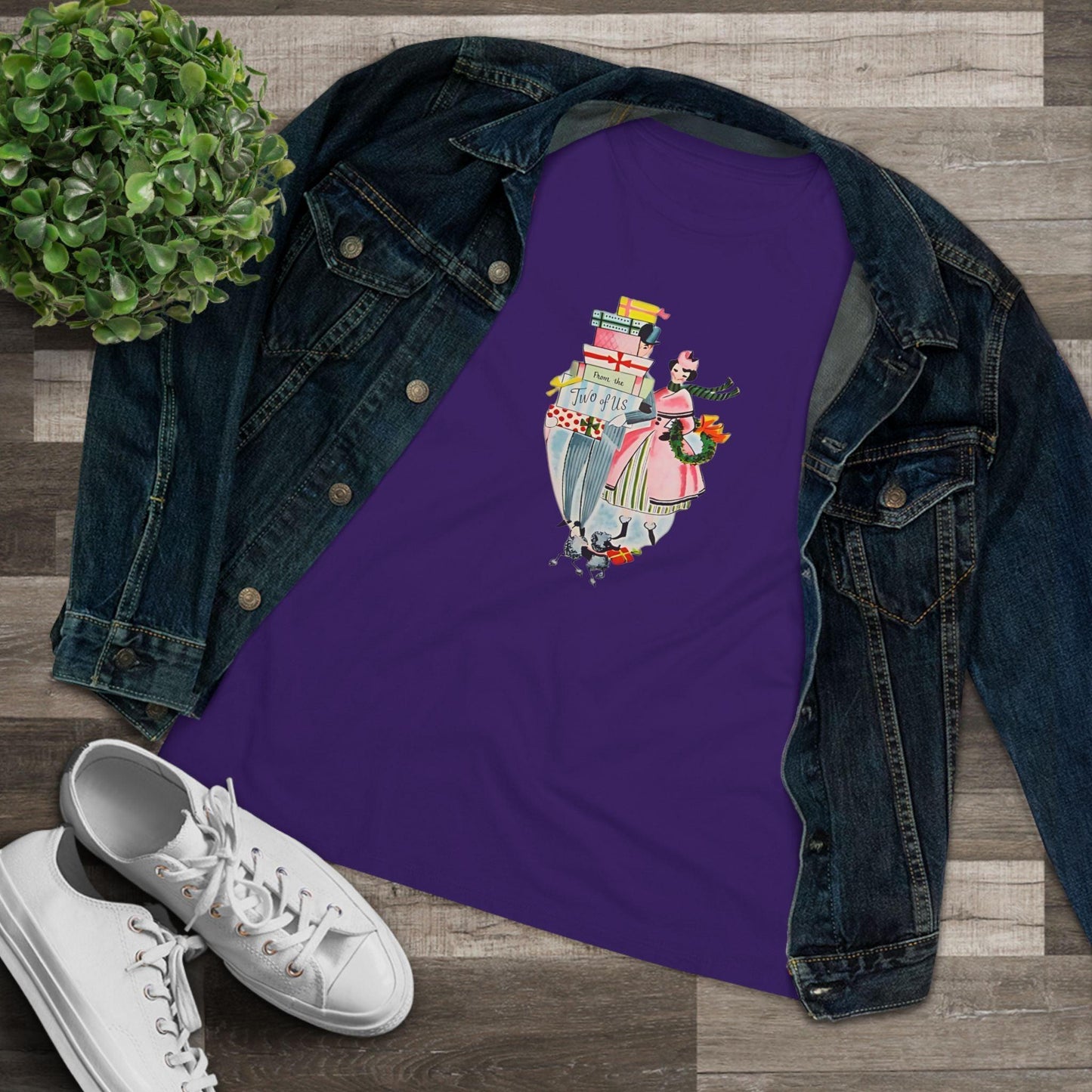 🎁 From the Two of Us! 🎄 Women's Tee ✨ Spread vintage holiday cheer! - Whippie's