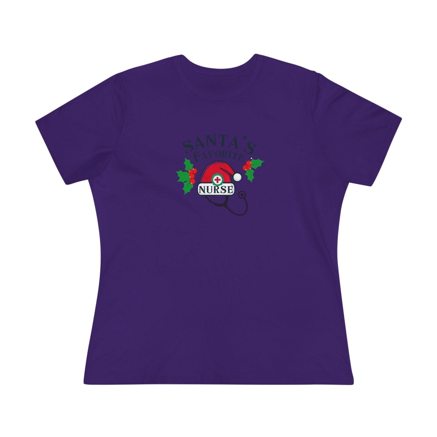 Santa's Favorite Nurse 🎅⚕️ - Stetoscope and Santa Hat 🎁🎄 - Women's Softstyle Tee - Whippie's