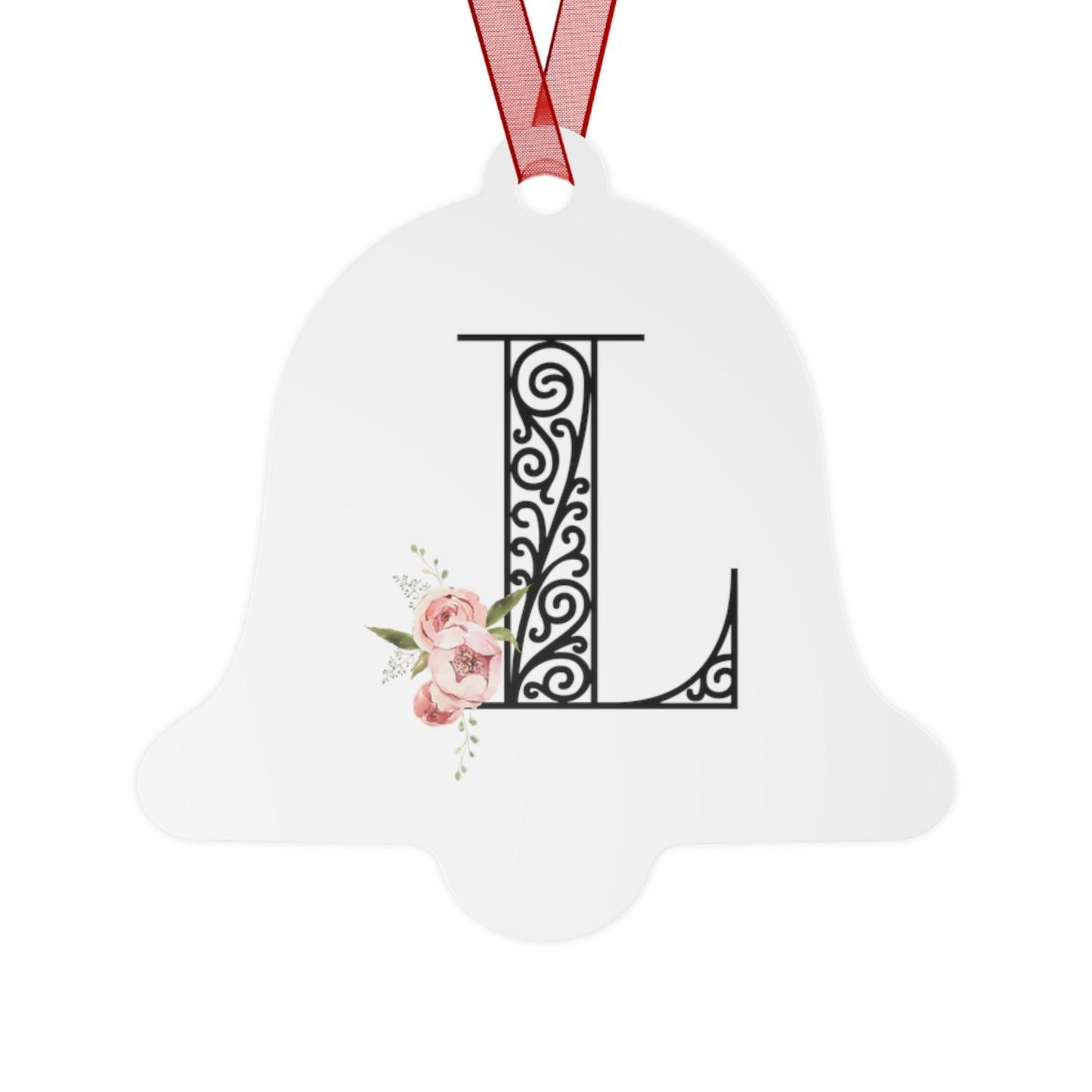 Floral Letters: Letter L - Metal Christmas Ornament - Whippie's