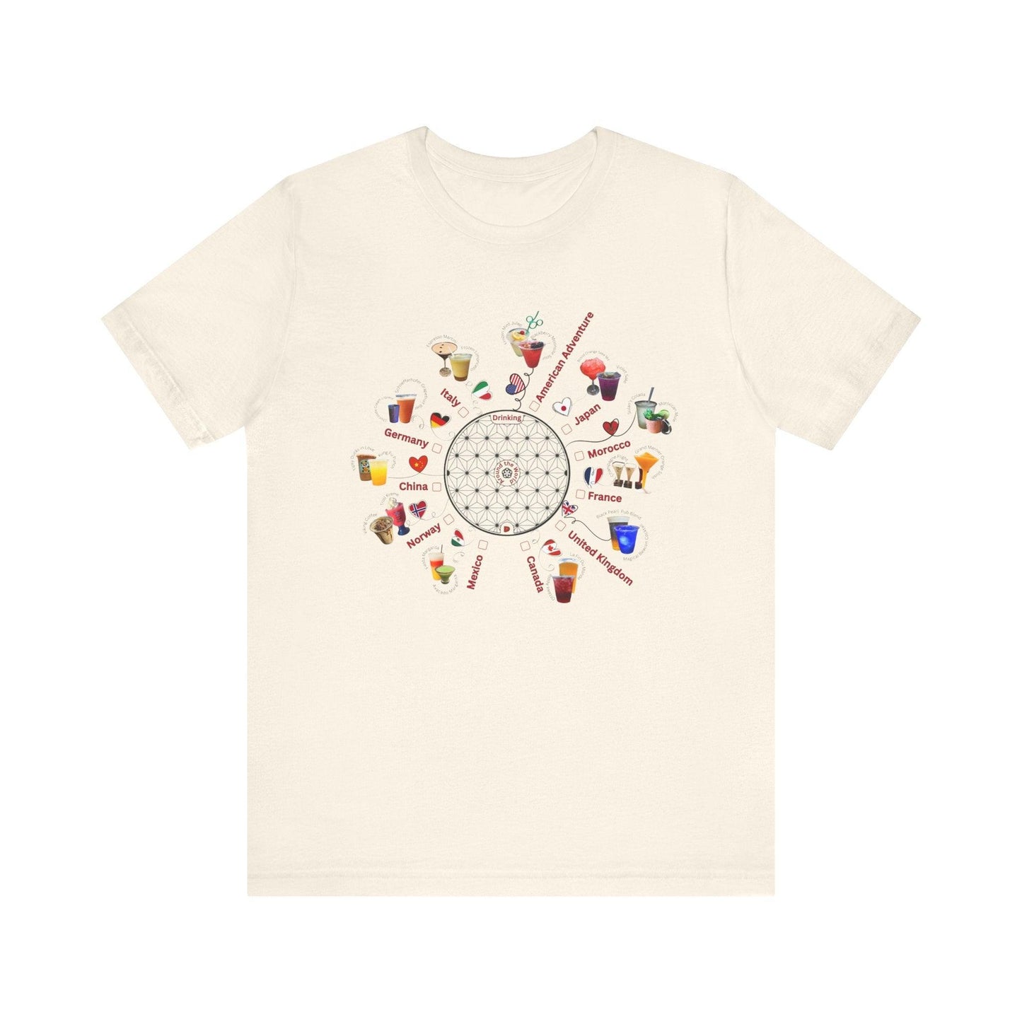 Drinking Around the World Check-Off Unisex Tee - Whippie's